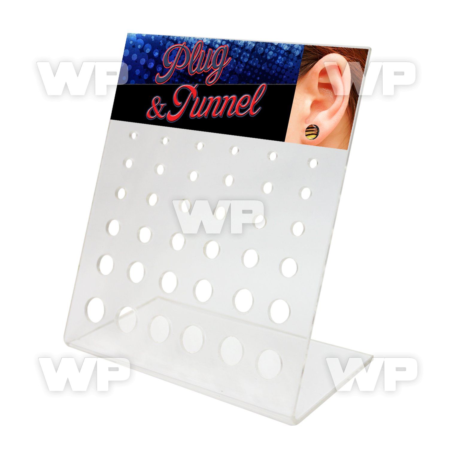 1760z empty display for screw plugs or flesh tunnel 36 holes belly piercing