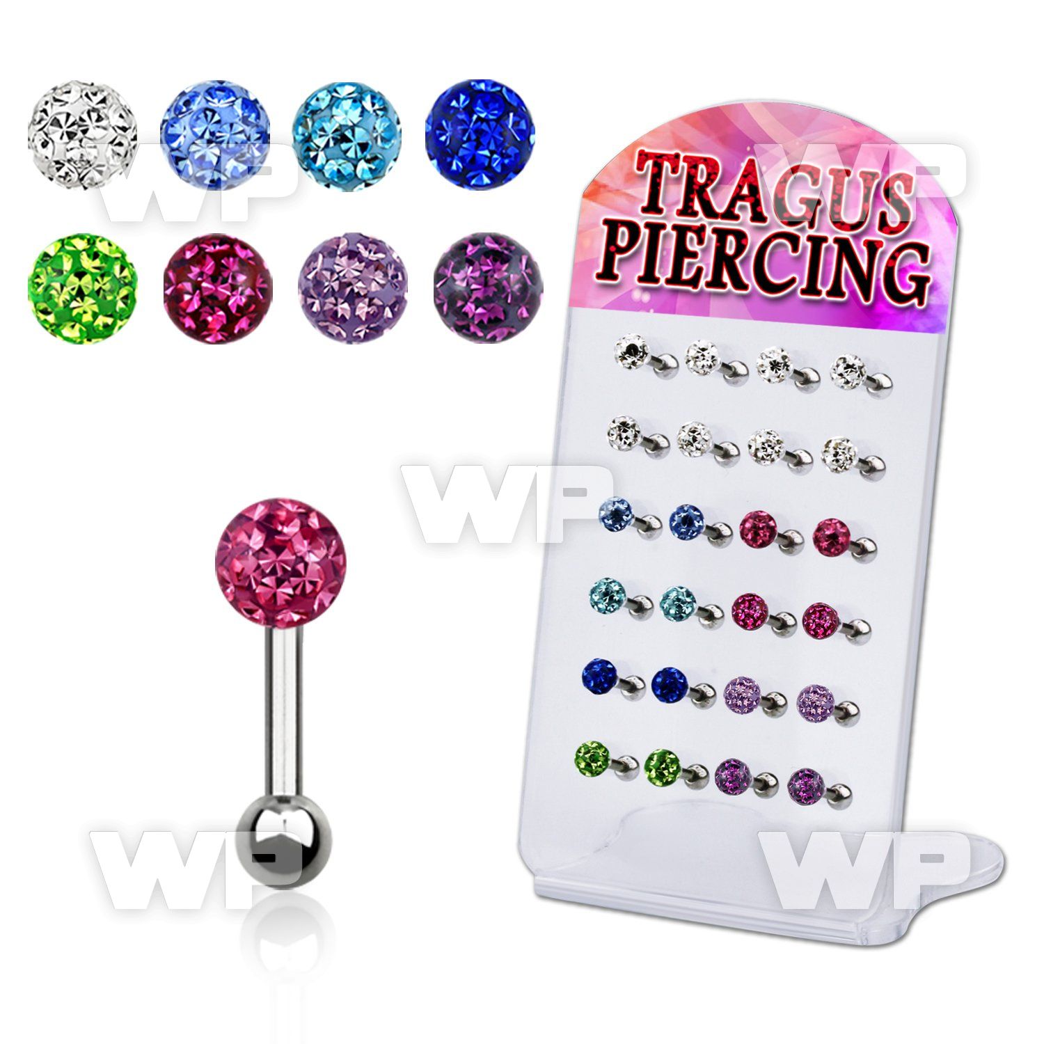 1764epe small display w surgical steel tragus piercings 1 2mm tragus piercing