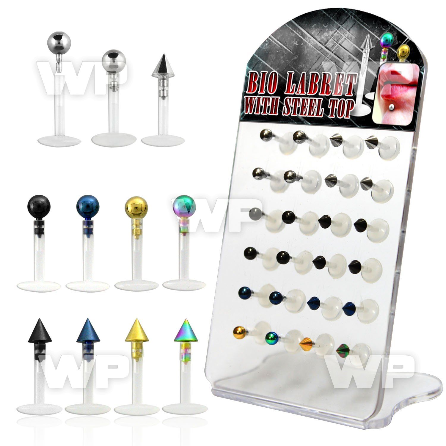 1764l0 tiny display w bio flex labret stud 1 2mm surgical ion lower lip piercing