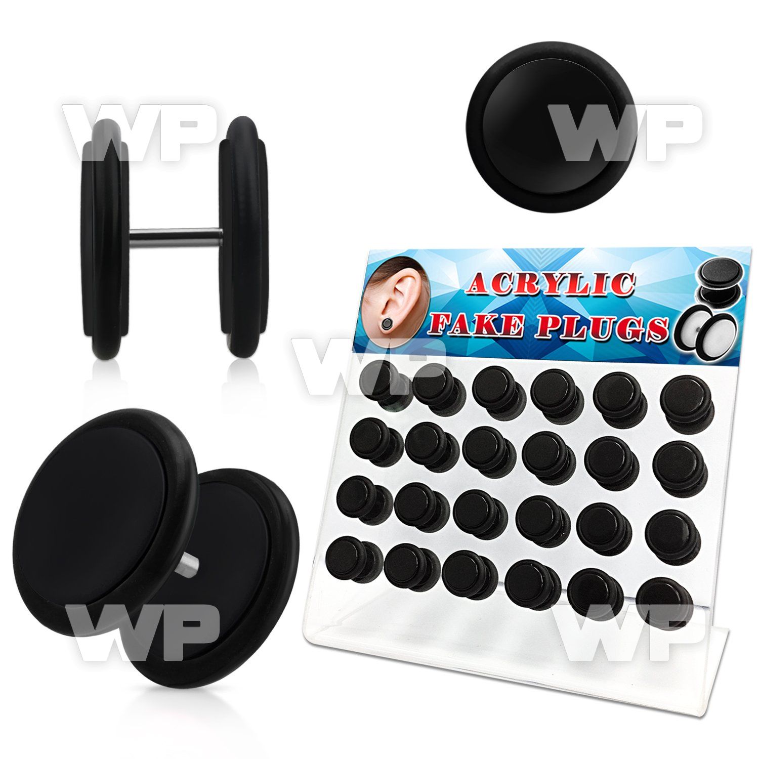 1764sl display w acrylic fake plugs silicon o ring size 8mm belly piercing