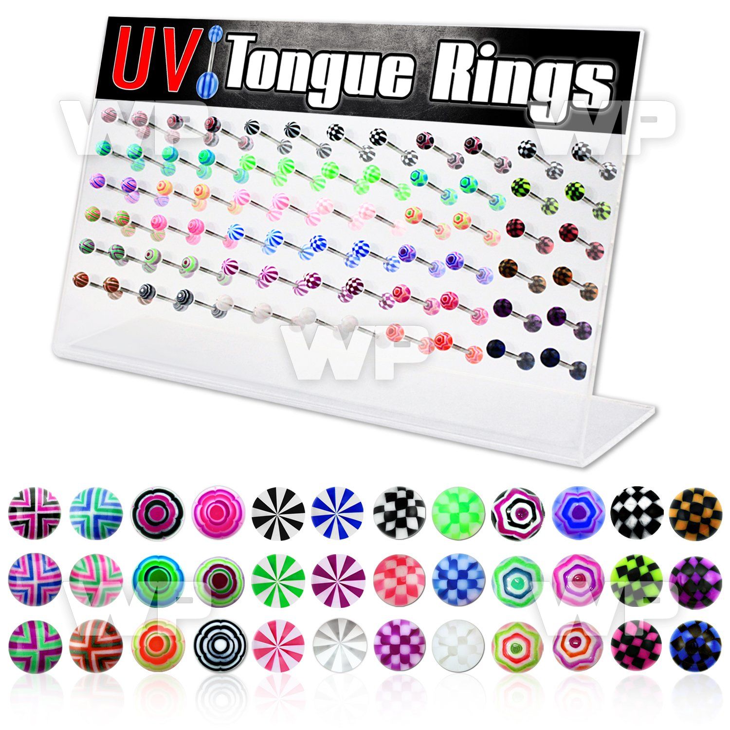 1764ts display w surgical steel tongue bars 1 6mm colorful acry tongue piercing