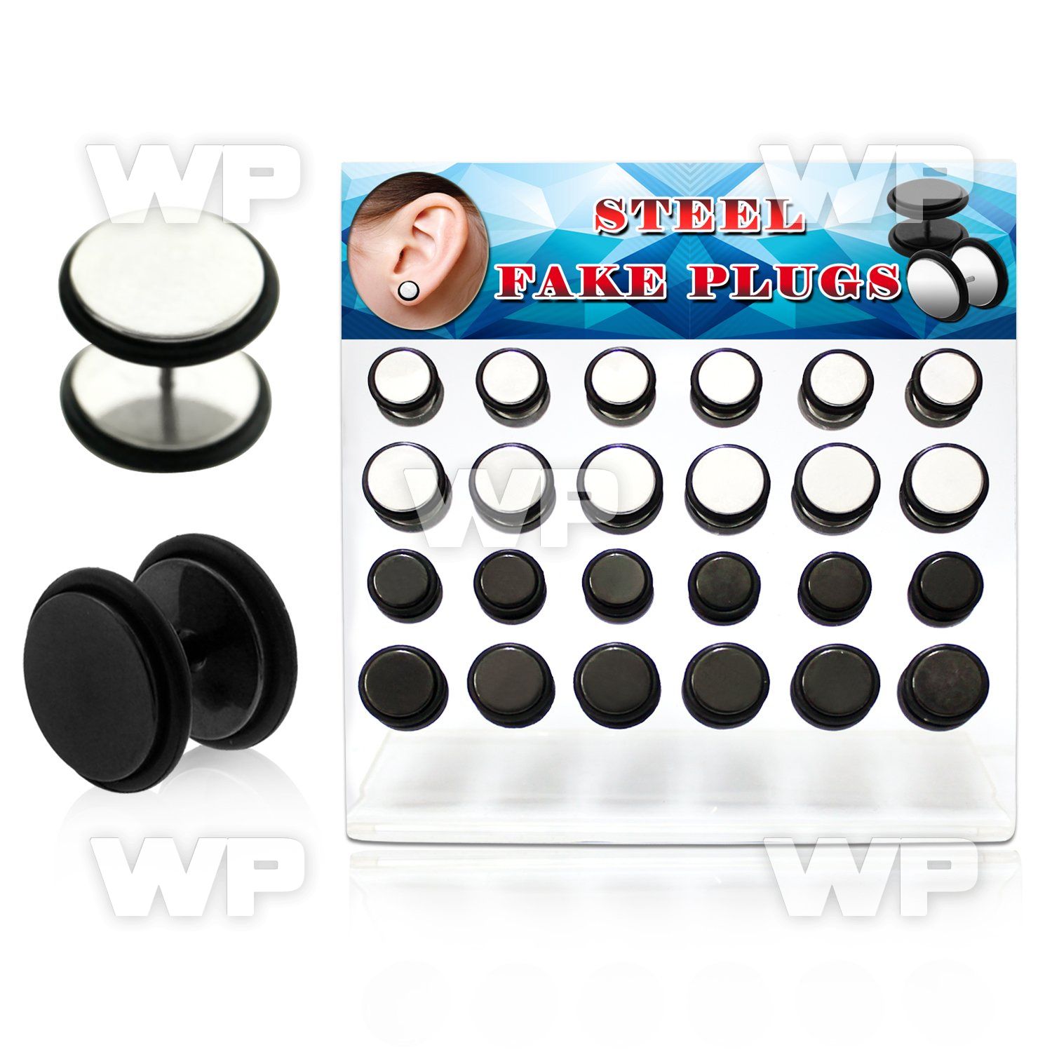 1764yp display w steel black ion plated steel fake cheater plu belly piercing