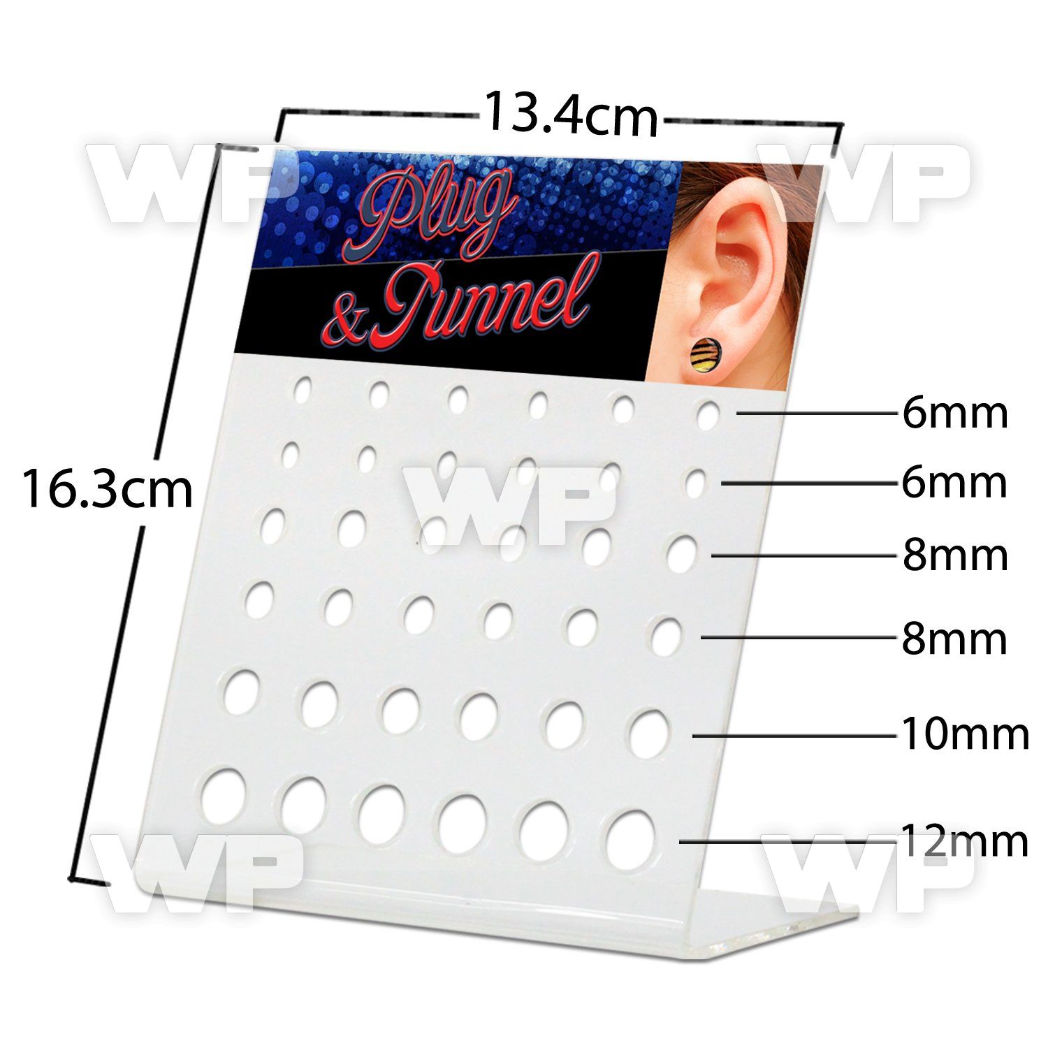 176s9 clear acrylic empty display 36 holes for screw fit or sin belly piercing