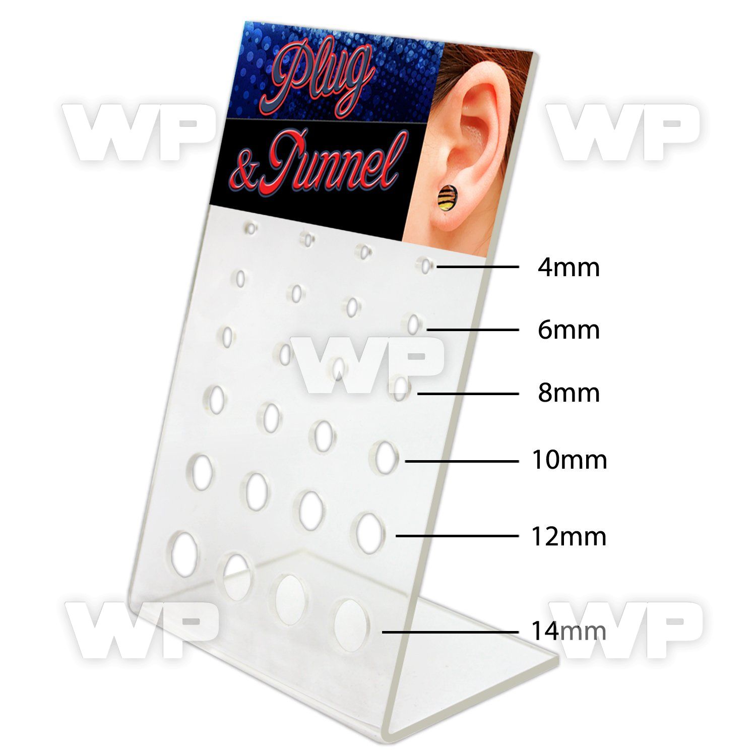 176ts empty display 24 holes for screw fit plugs or flesh tunne belly piercing