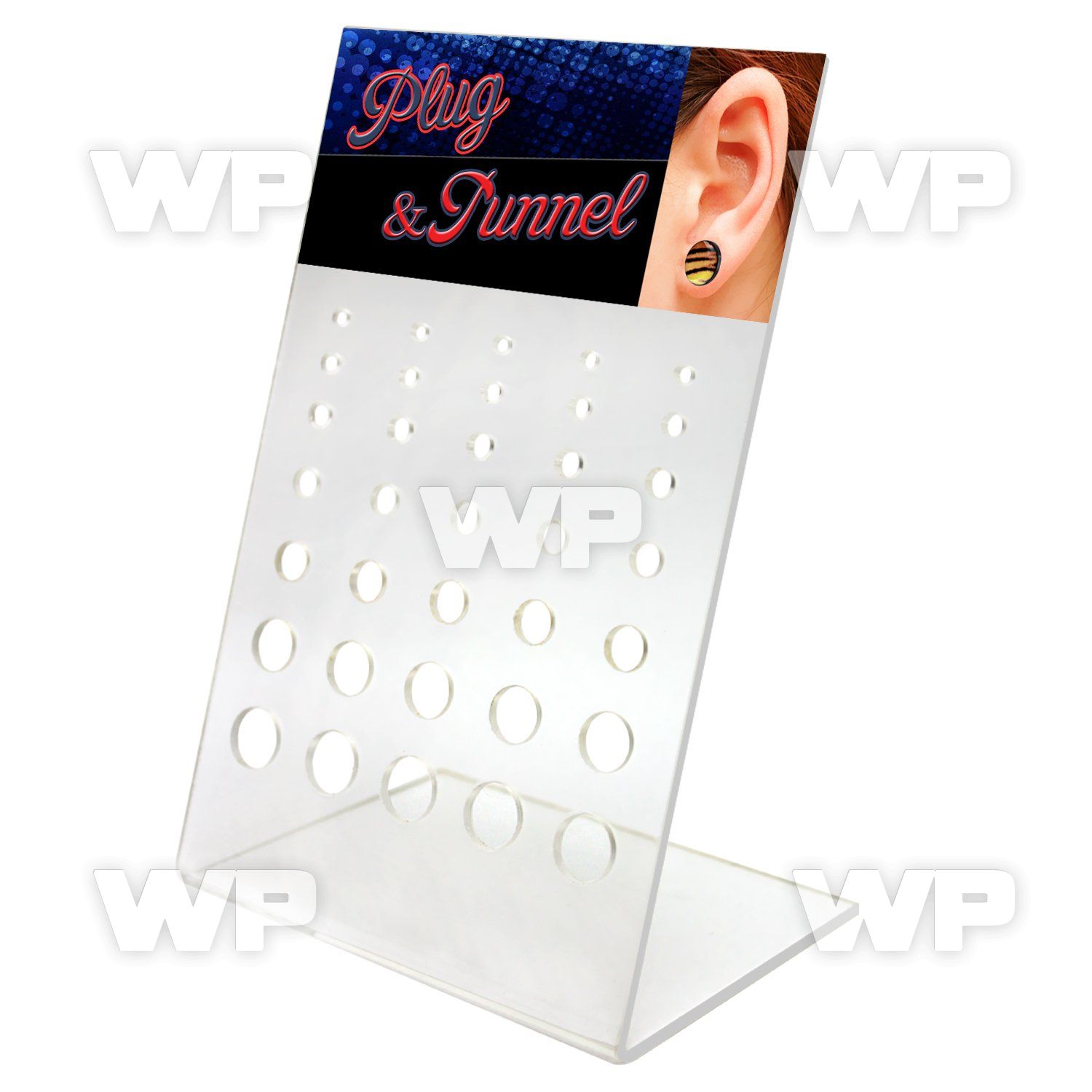 176ze empty display 35 holes for screw fit plugs or flesh tunne belly piercing