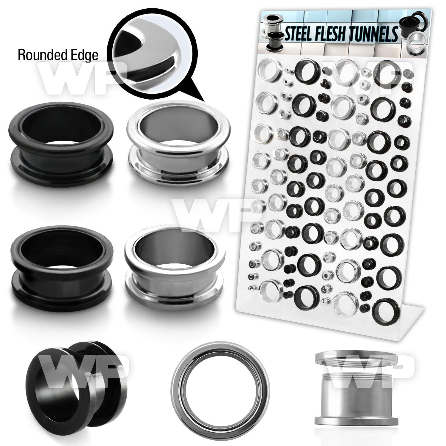 17mi09 display 88 pcs of steel ion plated steel screw fit fle ear lobe piercing