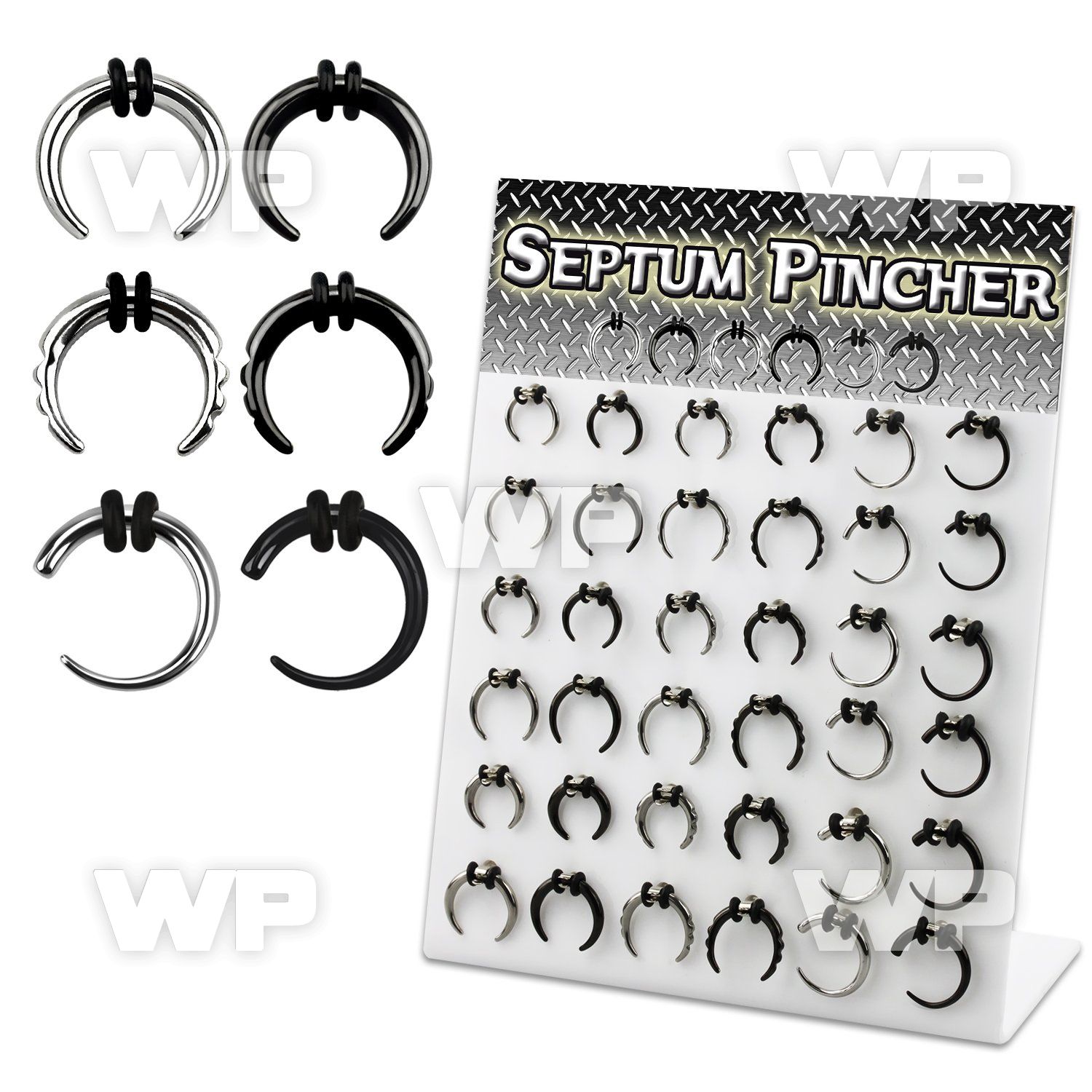 17mil9 display w assorted surgical steel ion plated surgical ear lobe piercing