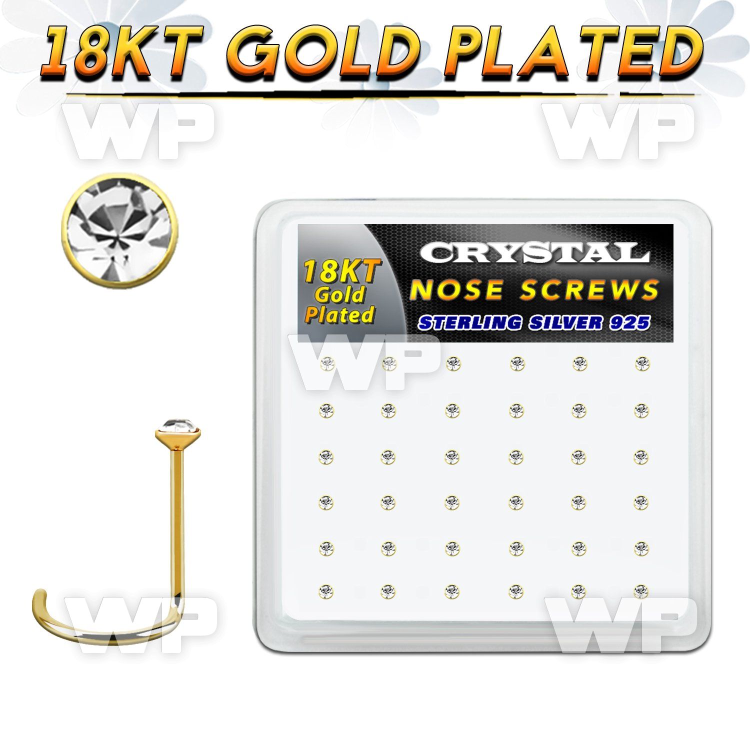 18nwbxc box w gold plated silver nose screws w 1.5mm crystals