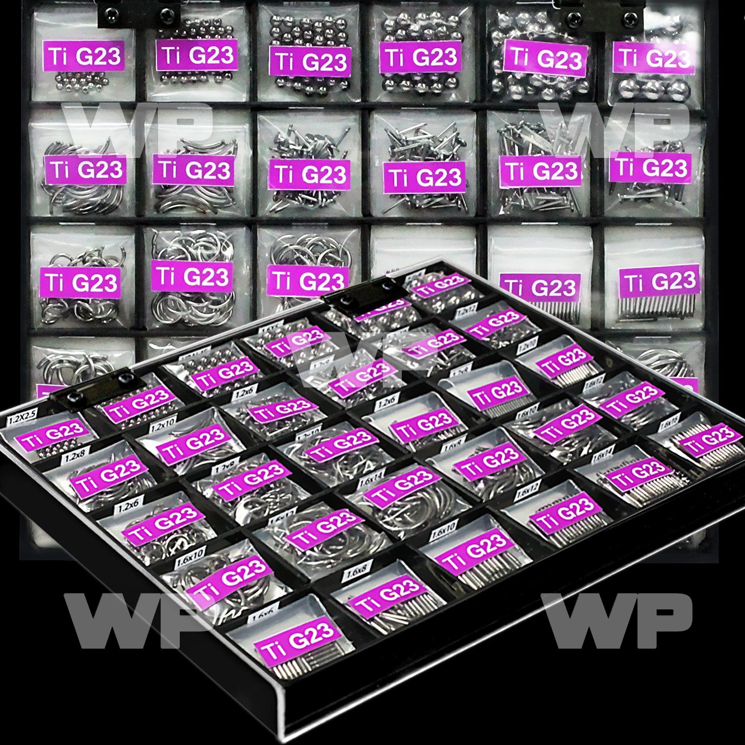 1j4czt box w mixed g23 titanium body jewelry parts light blue belly piercing