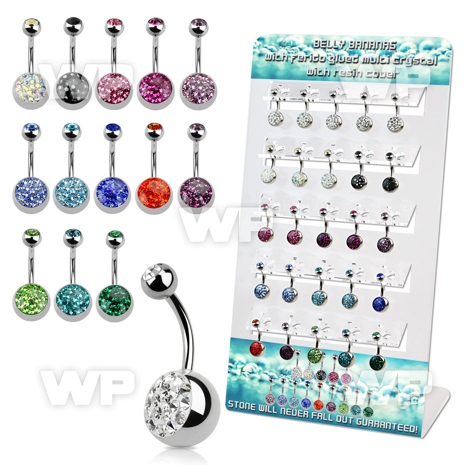 1j8fep display w steel belly ring 5mm press fit jewel top ball belly piercing