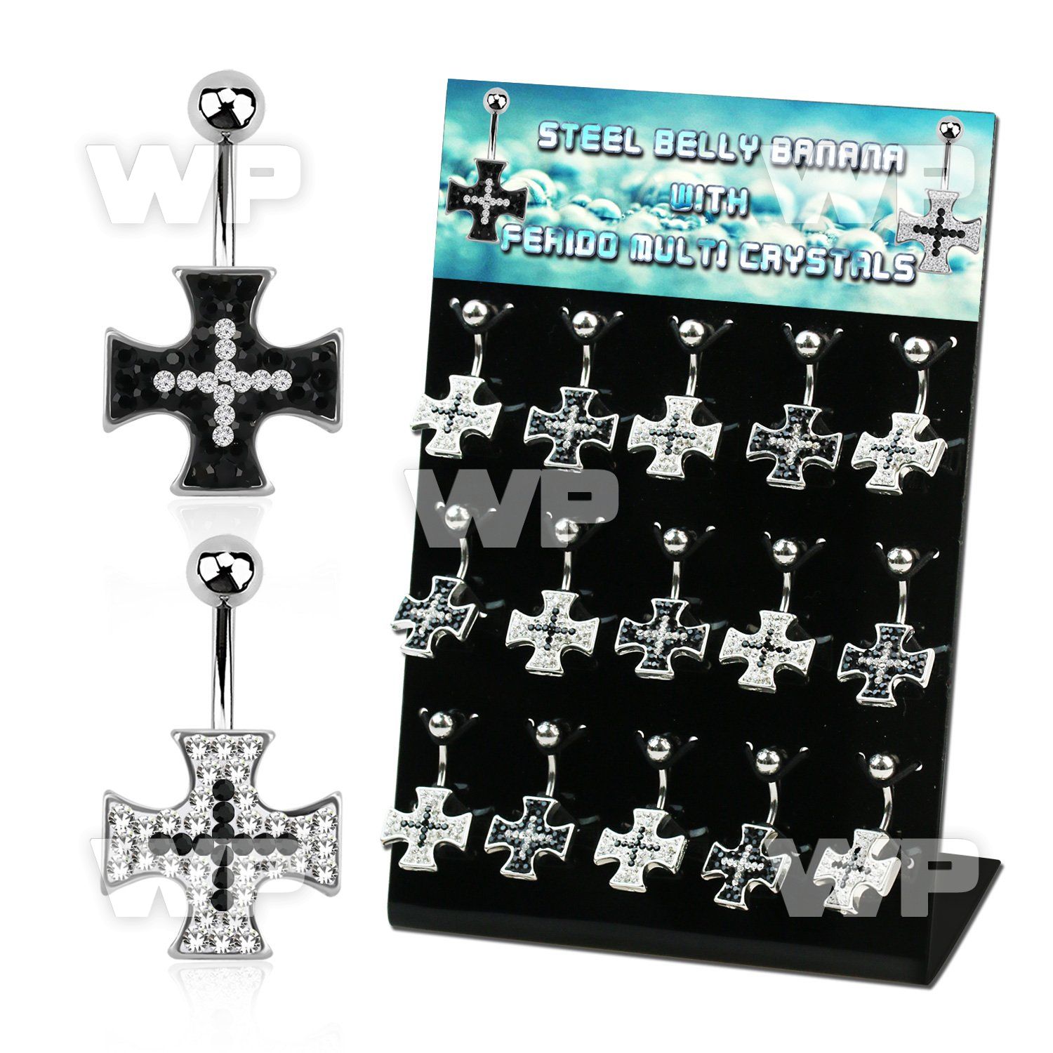 1j8fl4 display w 316l steel belly bananas 1 6mm ferido glued belly piercing