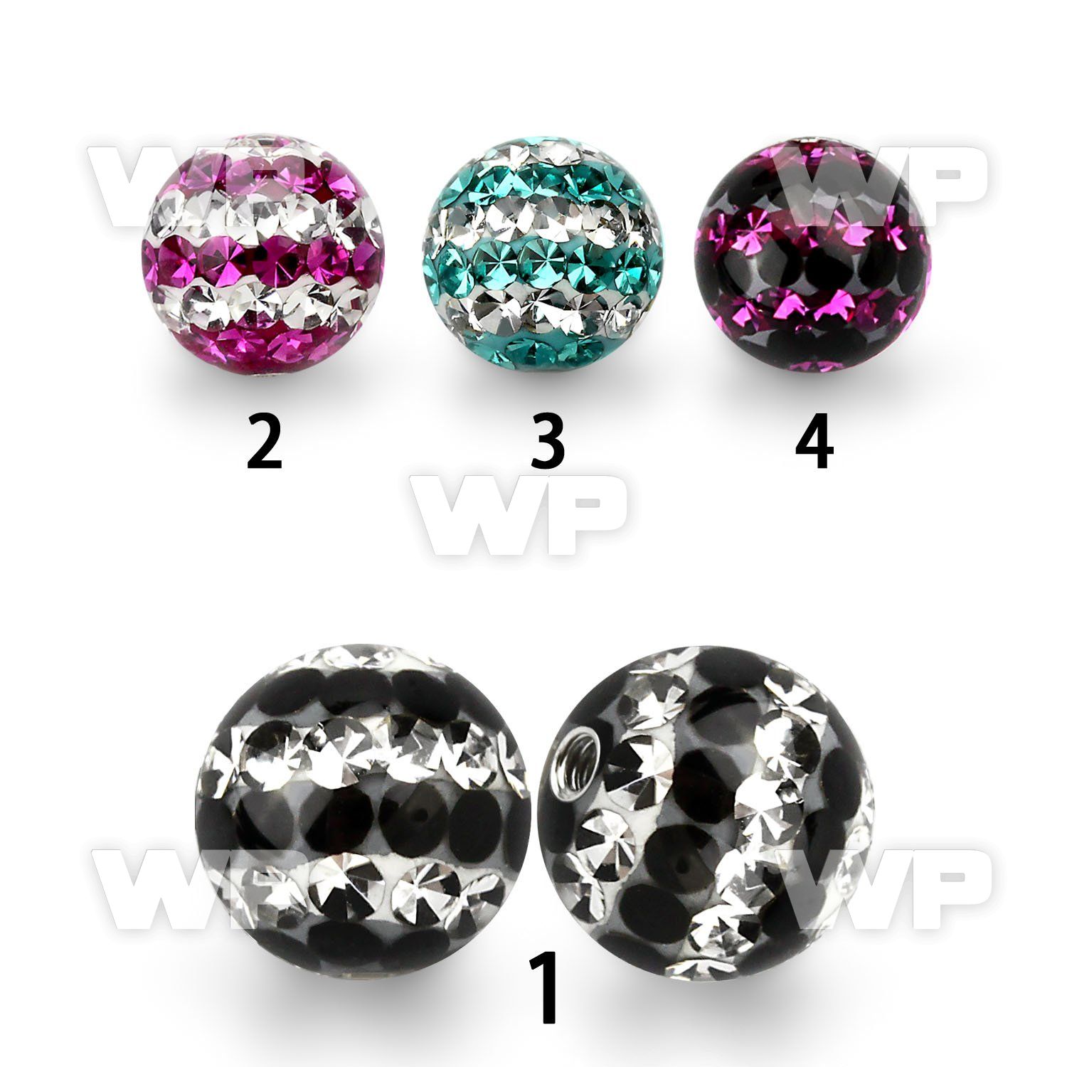 1jdat 8mm ball ferido glued multi crystalstriple line design belly piercing