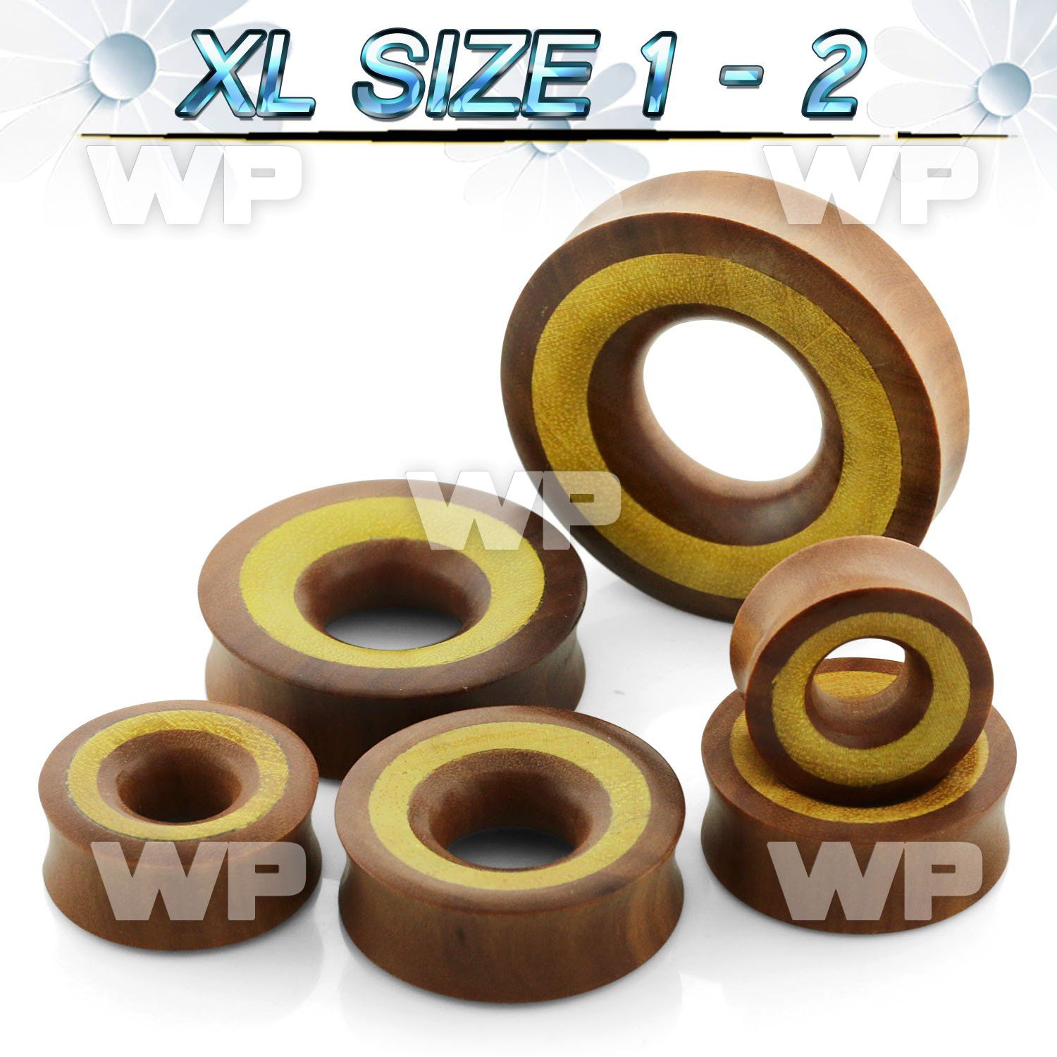 1m3cfb xl big gaue sized sawo wood double flare flesh tunnelroun ear lobe piercing