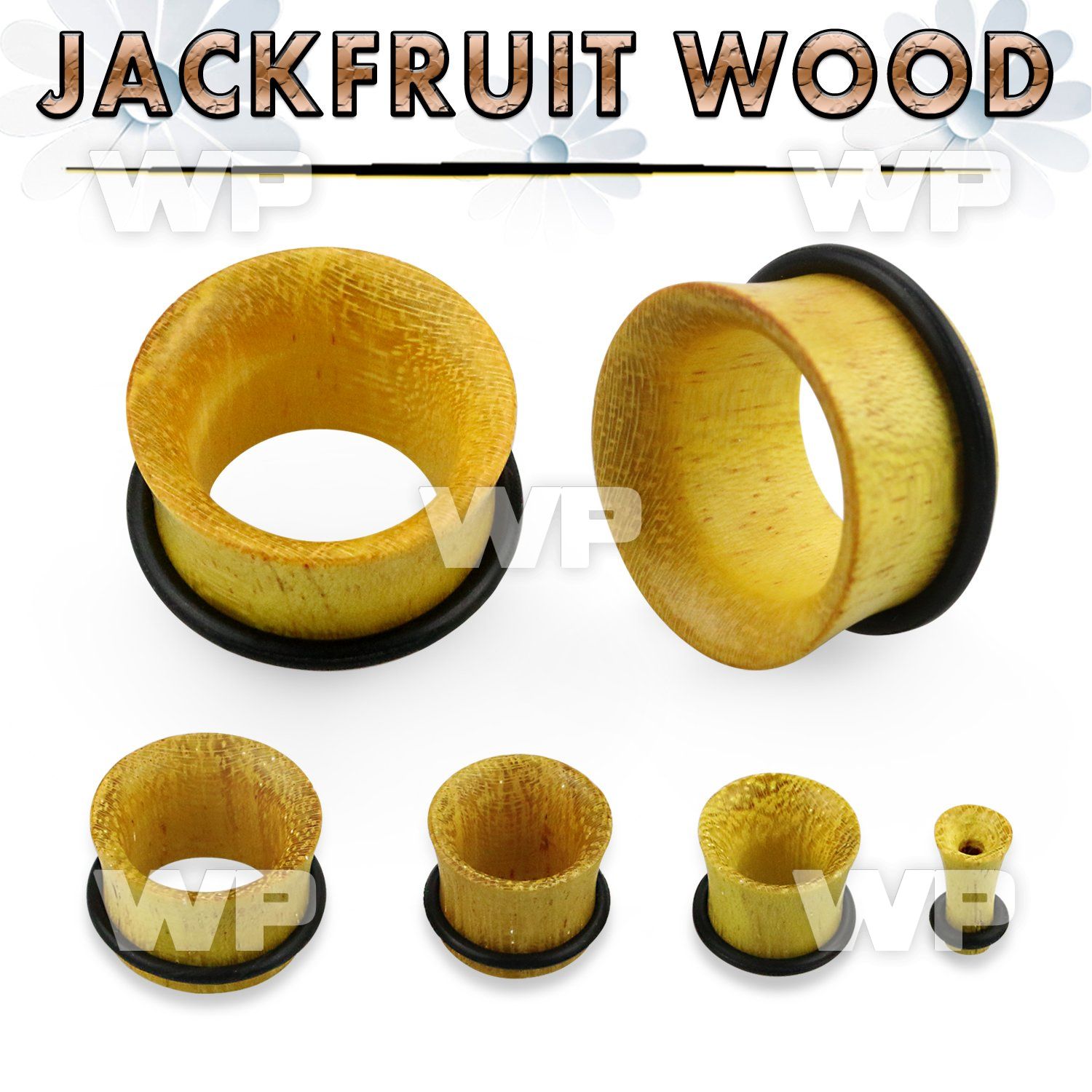 1mcda jackfruit wood single flare eyelet flesh tunnel silicon 