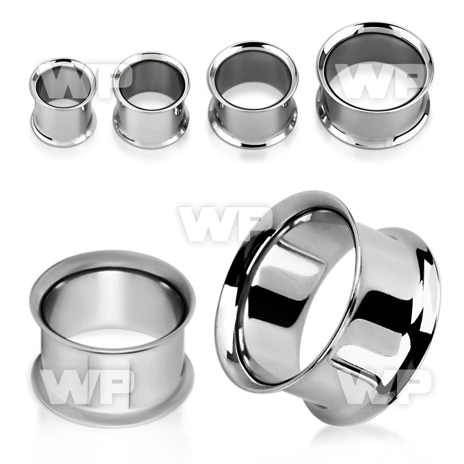 1mi surgical steel double flared flesh tunnel ear lobe piercing