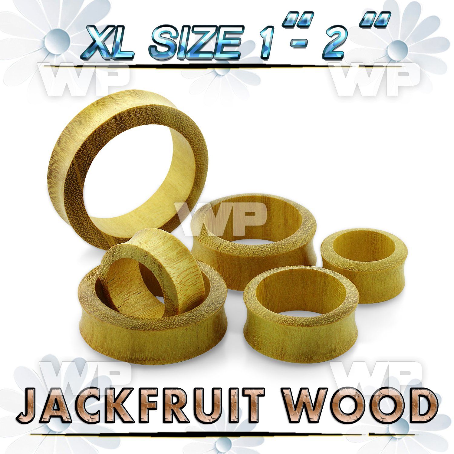 1mocfb xl big gaue sized jack fruit wood double flare flesh tunn ear lobe piercing