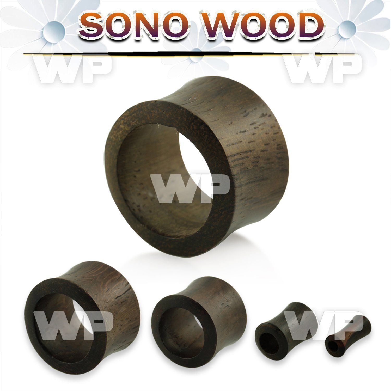 1mou sono wood double flared flesh tunnel plug ear lobe piercing