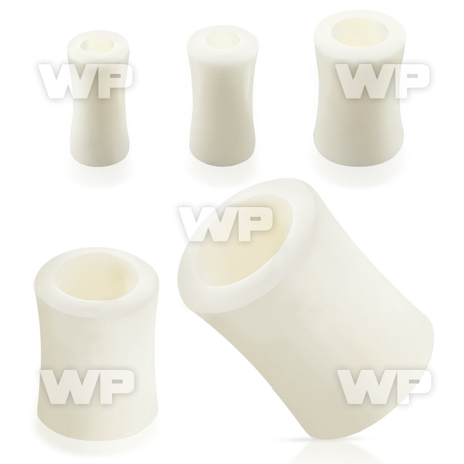 1mox white bone double flared flesh tunnel plug ear lobe piercing