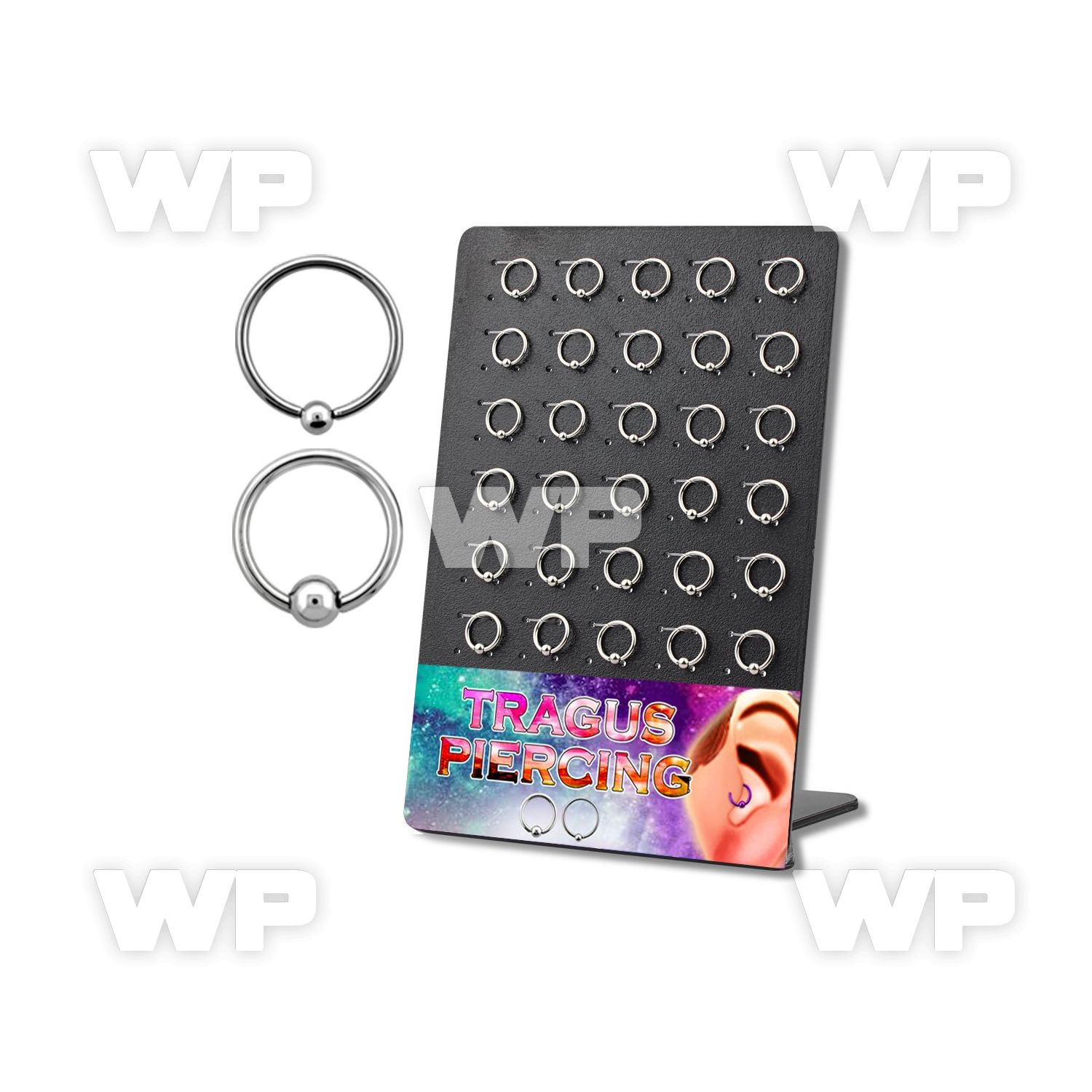 1rais board of 30 surgical steel captive bead ring s 1 2mm 2 5 helix piercing