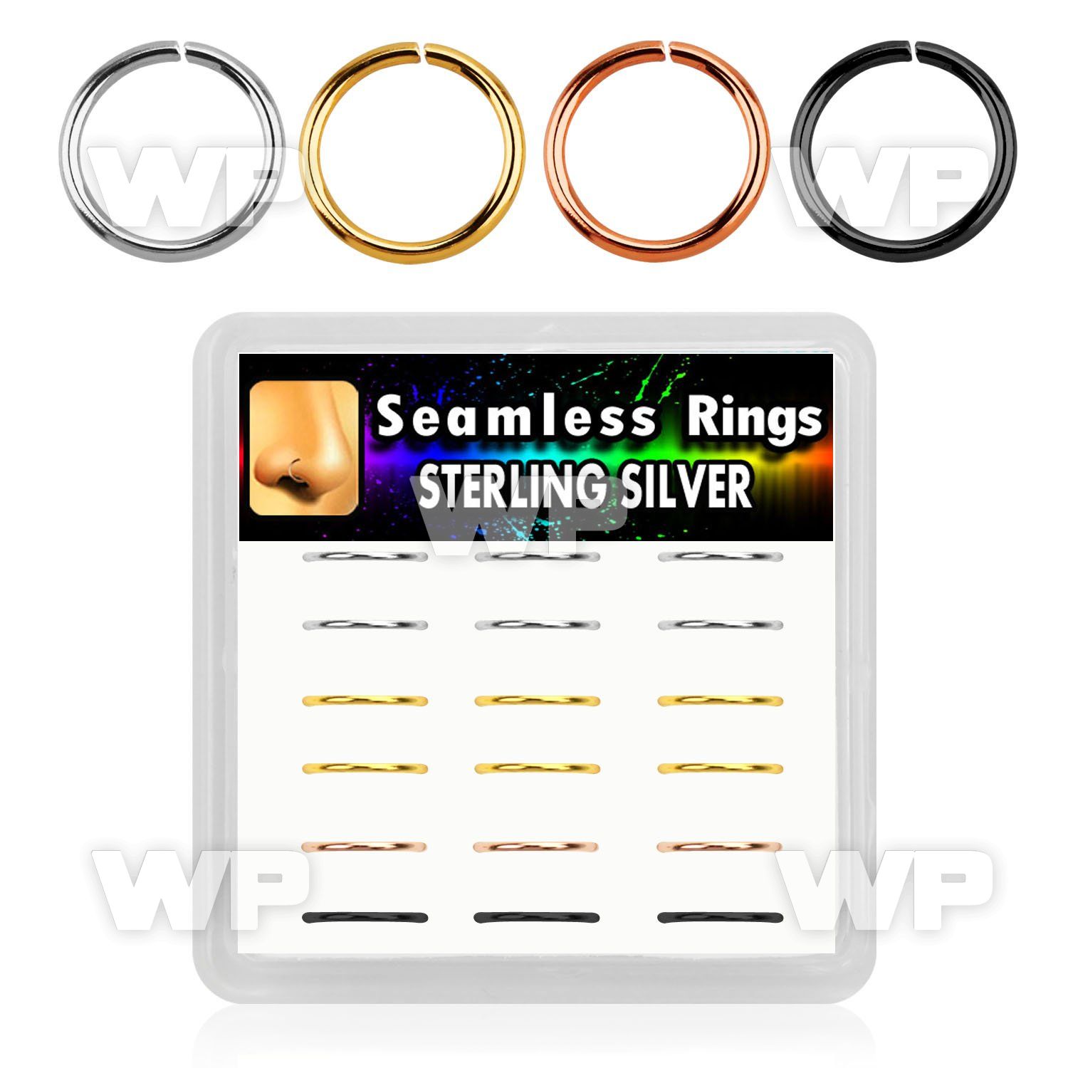 1u3j0s box 18 pcs of 18k yellow rose gold plated black plat helix piercing