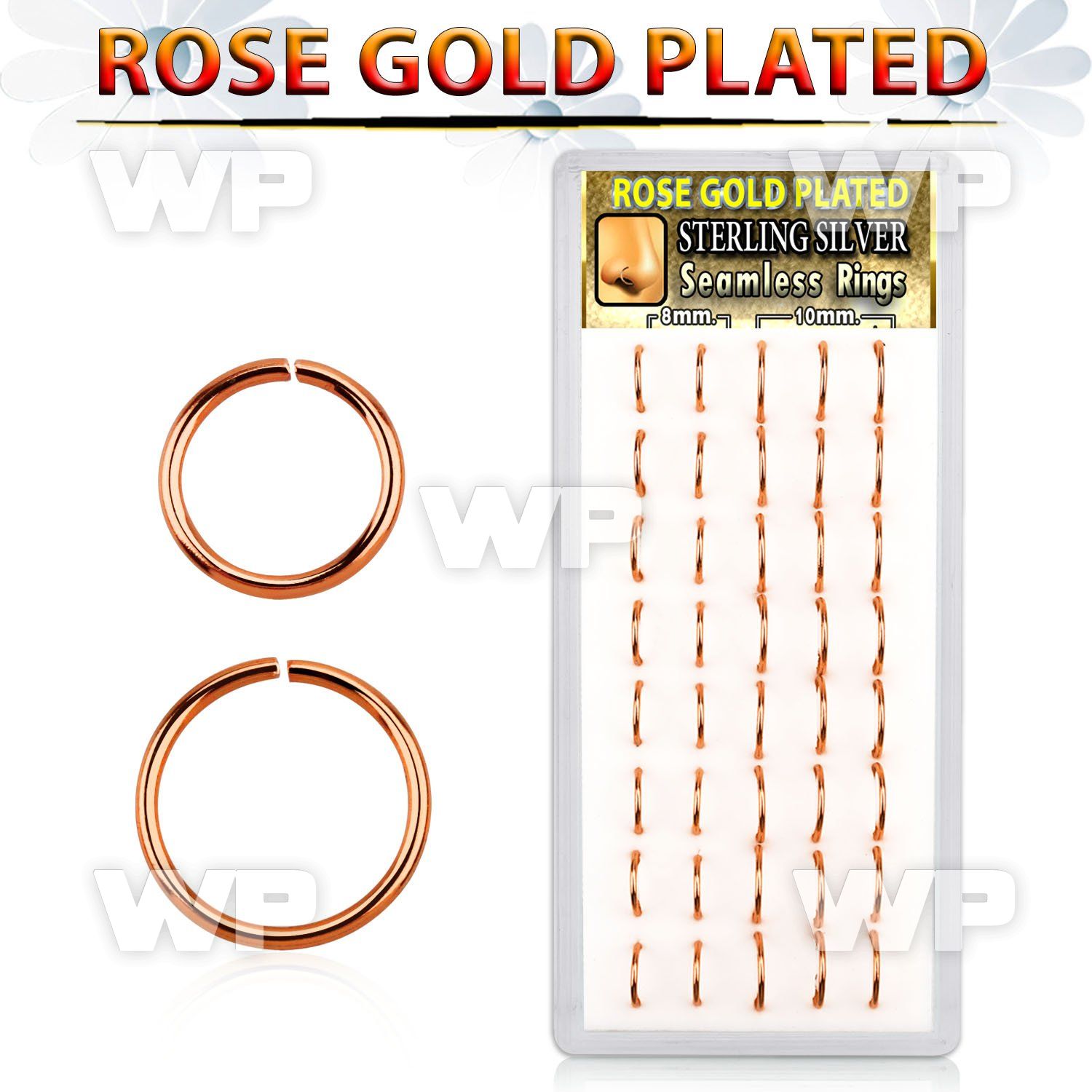 1u3j0y box w silver 925 seamless nose ring s 0 8mm real rose helix piercing