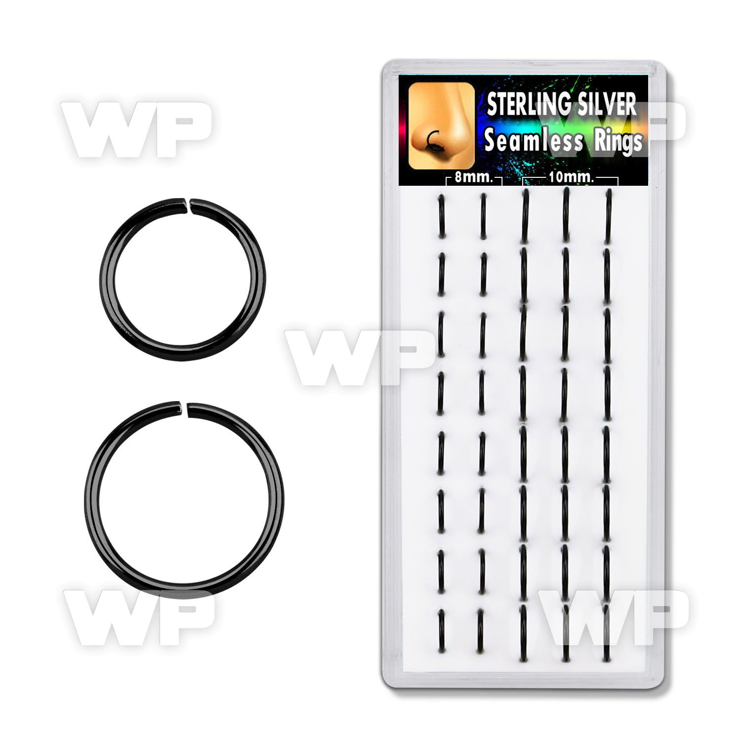 1u3jz9 box w silver 925 seamless nose ring s 0 8mm black platin nose piercing