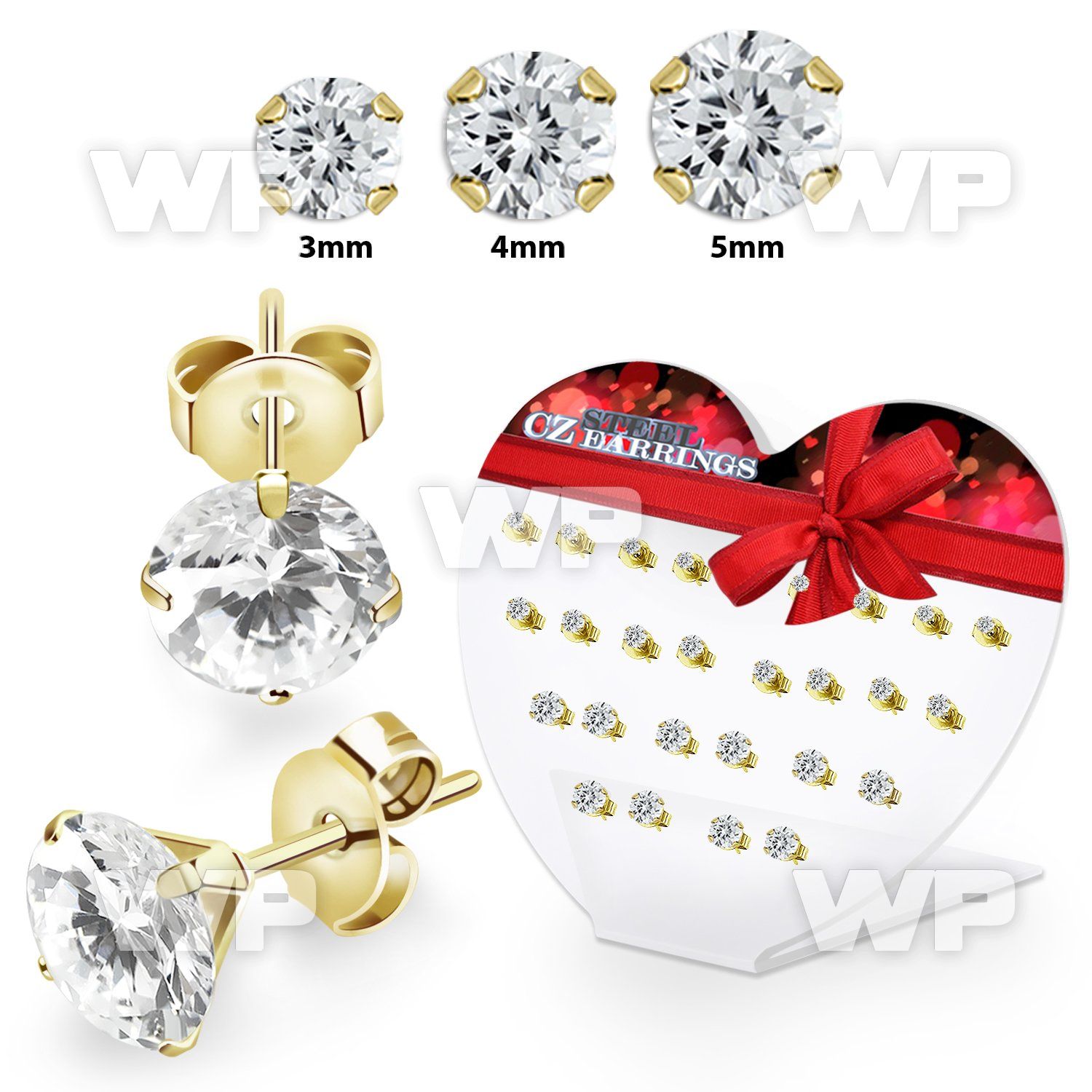 1xw3rgae gold pvd plated finish steel earstuds 3mm to 5mm 13