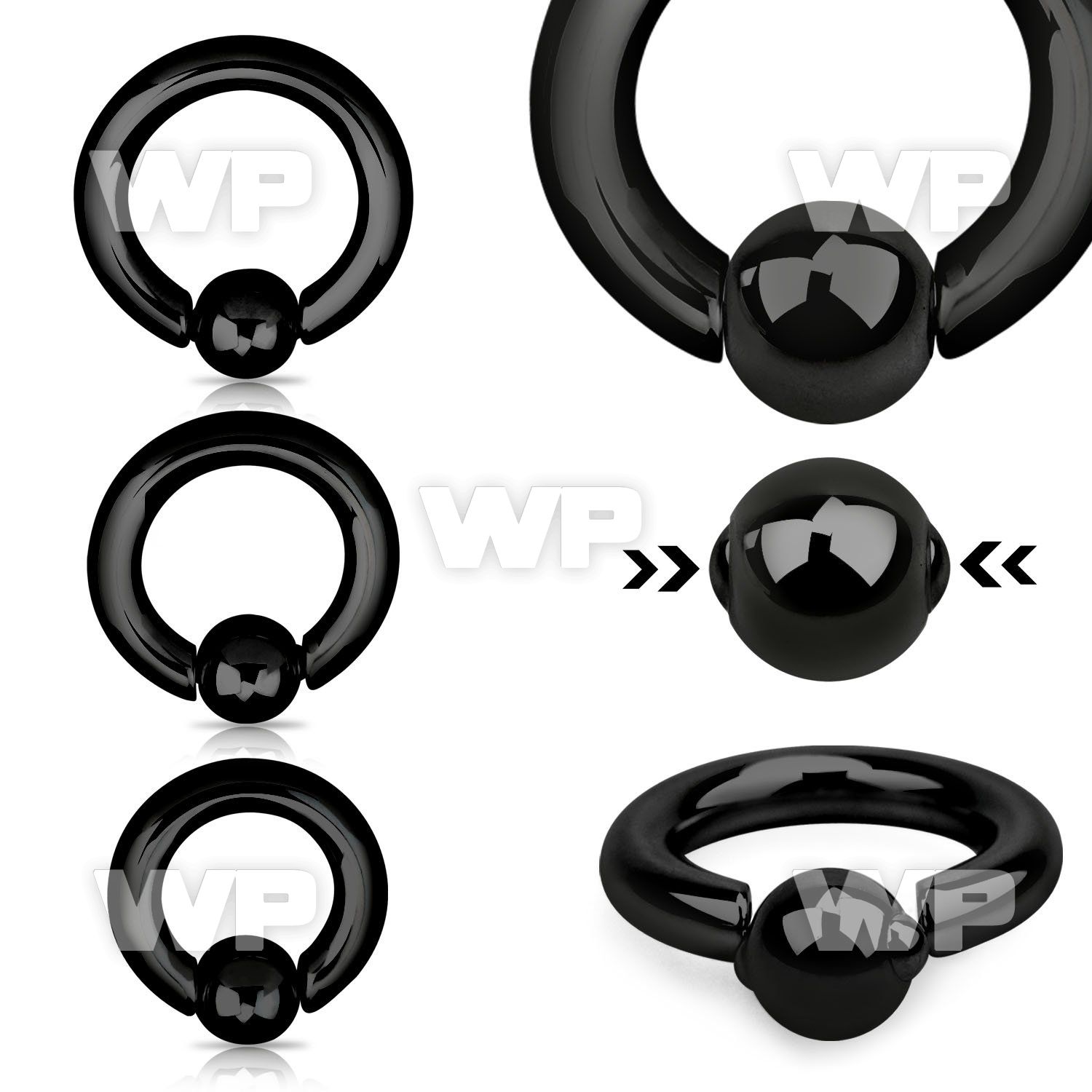 346ary ion plated 316l steel spring captive bead ring 4mm an ear lobe piercing