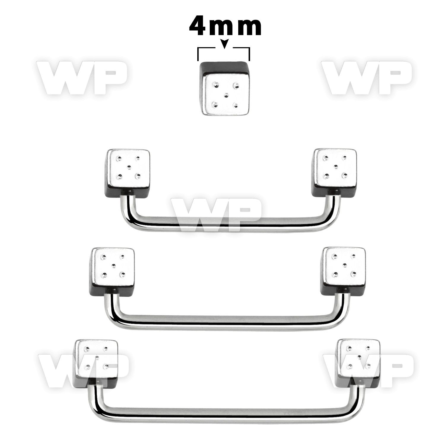 3h1180 surgical steel surface barbell 1 6mm 90 degree angle 4mm surface piercing