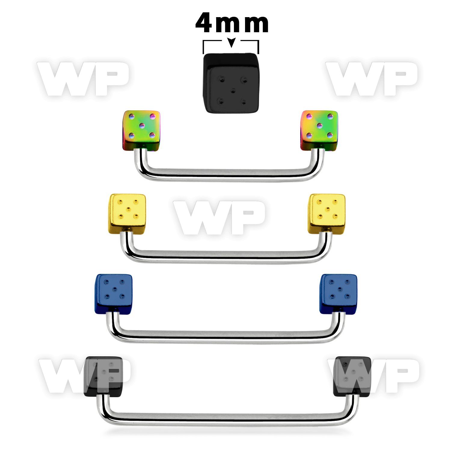 3h11r0 316l steel surface barbell 1 6mm 90 degree angle 4mm bla surface piercing