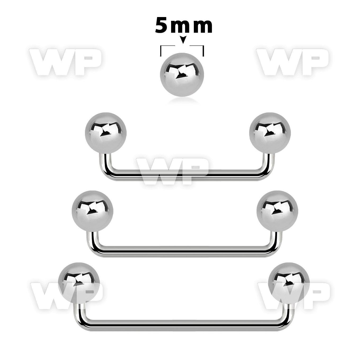 3h14s surgical steel surface barbell 1 6mm 90 degree angle surface piercing