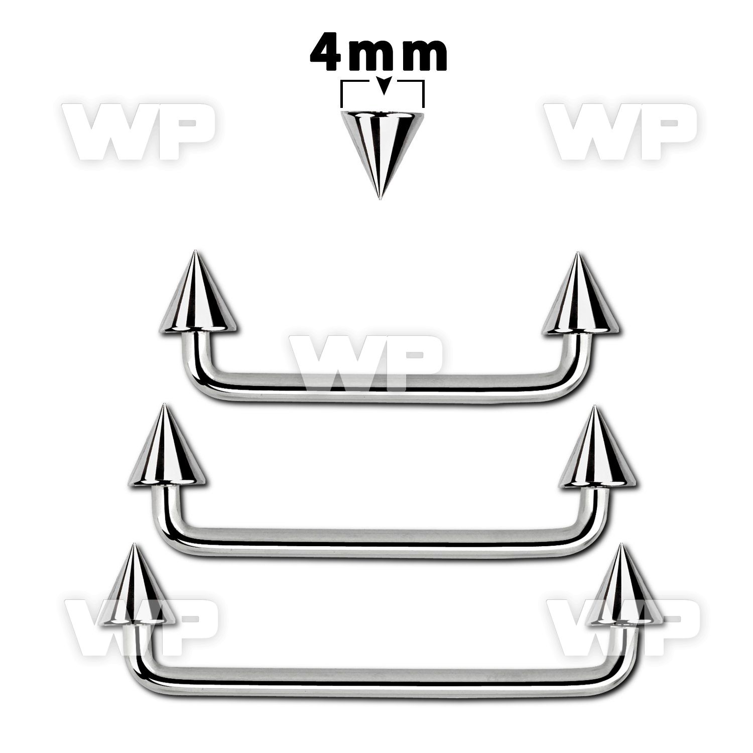 3h16u0 surgical steel surface barbell 1 6mm 90 degree angle surface piercing