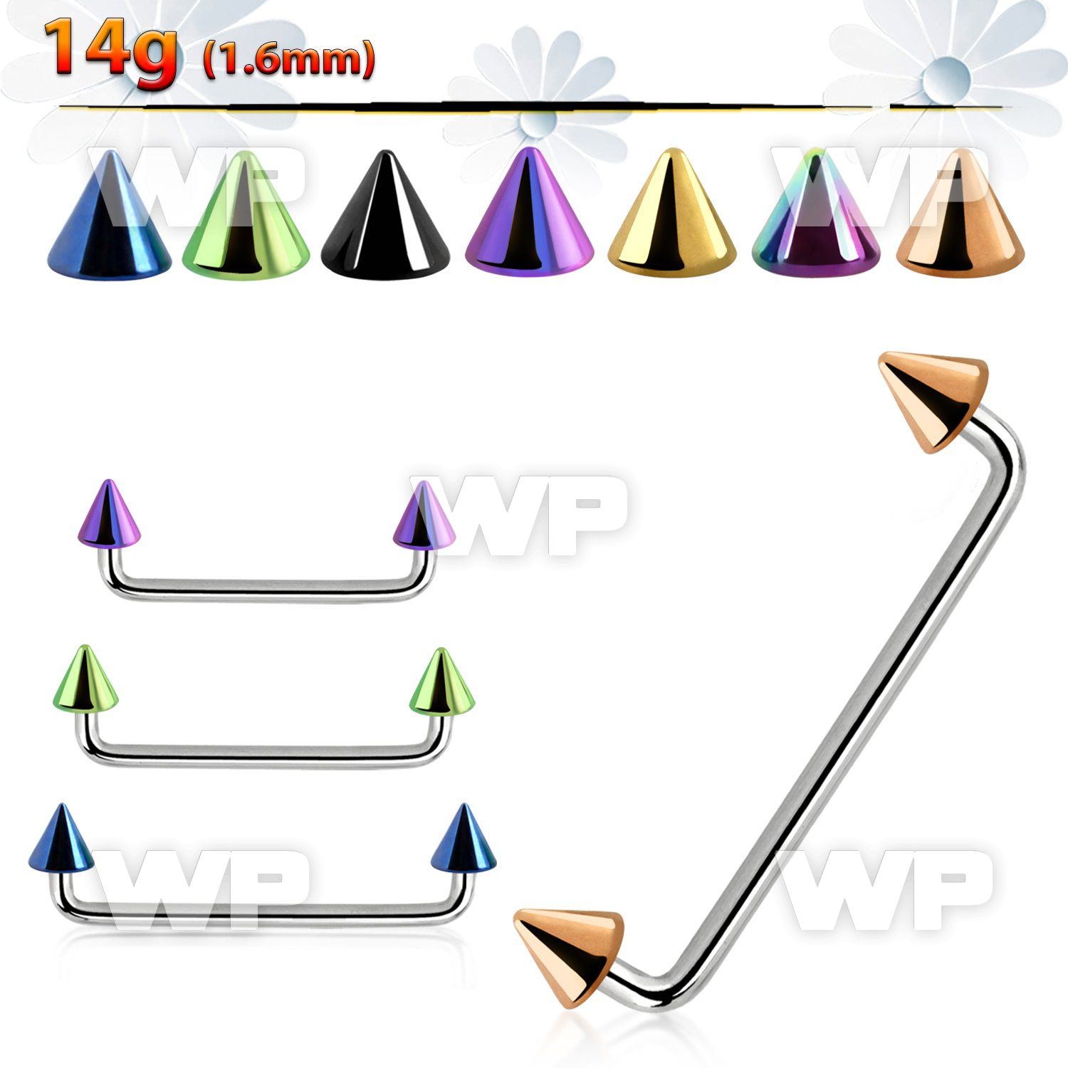 3h16ur0 316l steel surface barbell 1 6mm 90 degree angle 4mm bla surface piercing