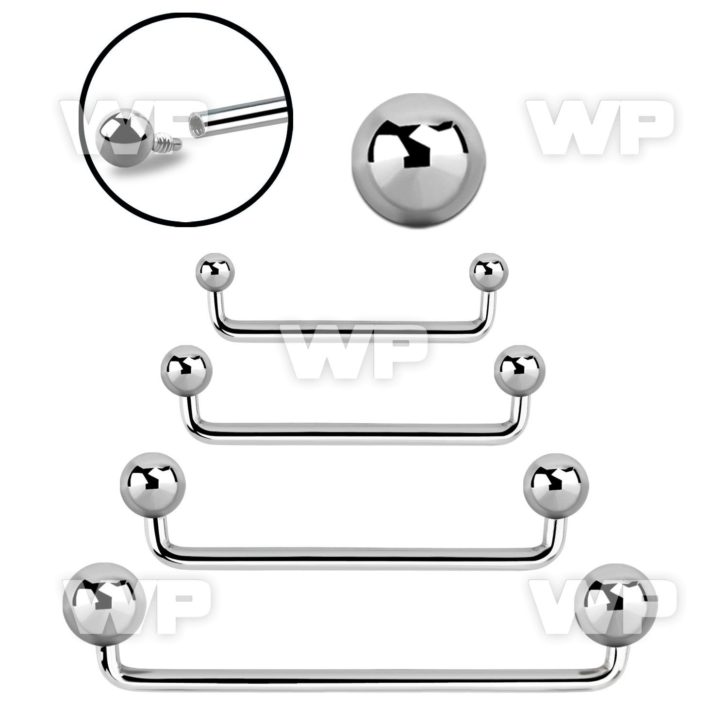 3h184 steel surface barbell 1 6mm 90 degree angle 3 to 5mm bal surface piercing