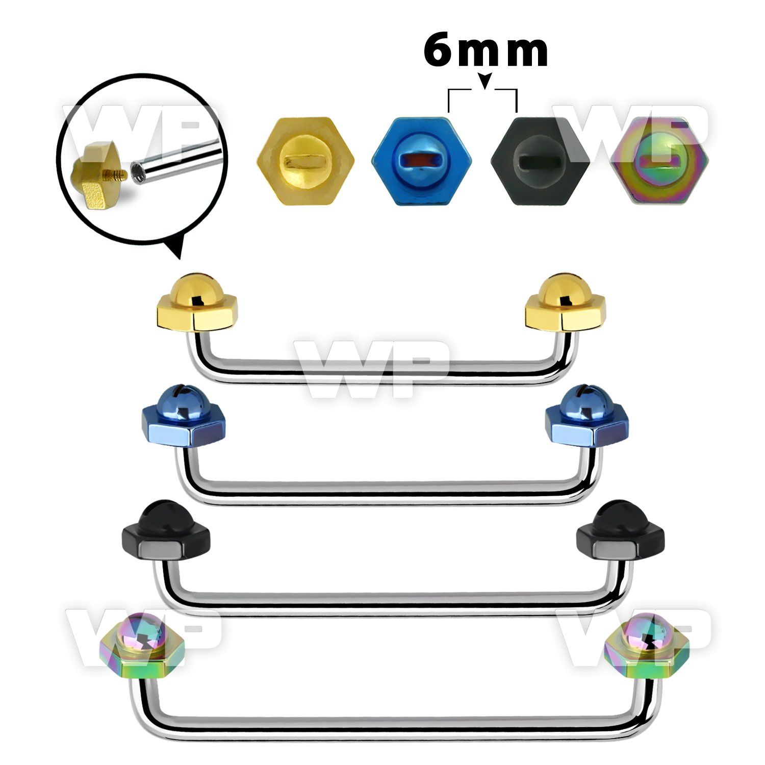 3h18r7y steel surface barbell 1 6mm 90 degree angle ion plated surface piercing