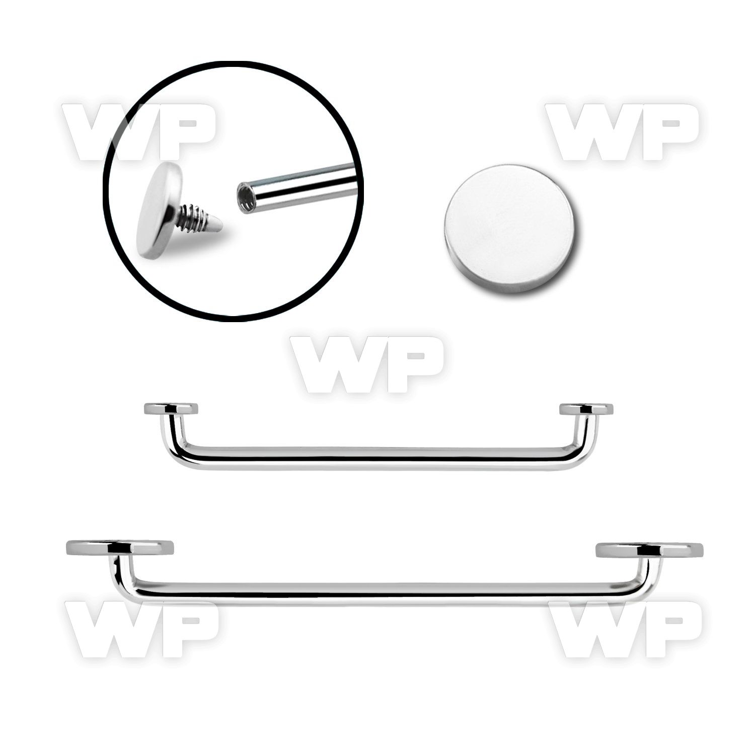 3h18w steel surface barbell 1 6mm 90 degree angle 4 to 5mm fla surface piercing