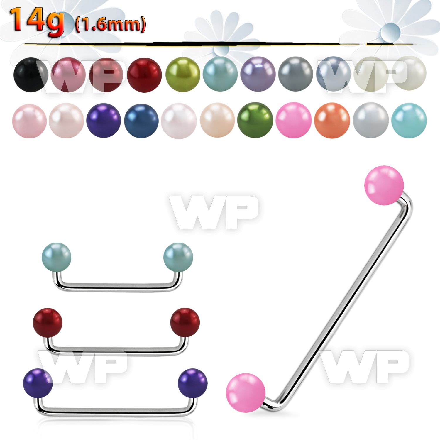 3h1mas surgical steel surface barbell 1 6mm 90 degree angle 5mm surface piercing