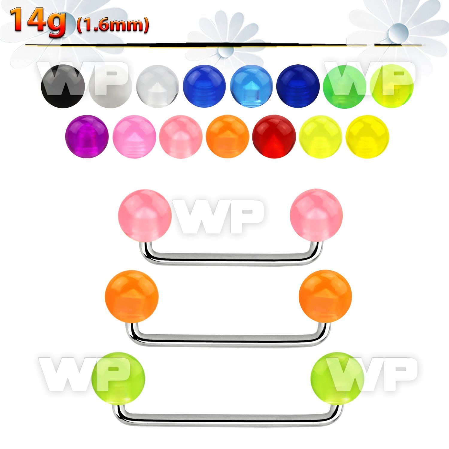 3h1q4y surgical steel surface barbell 1 6mm 90 degree angle 6mm surface piercing