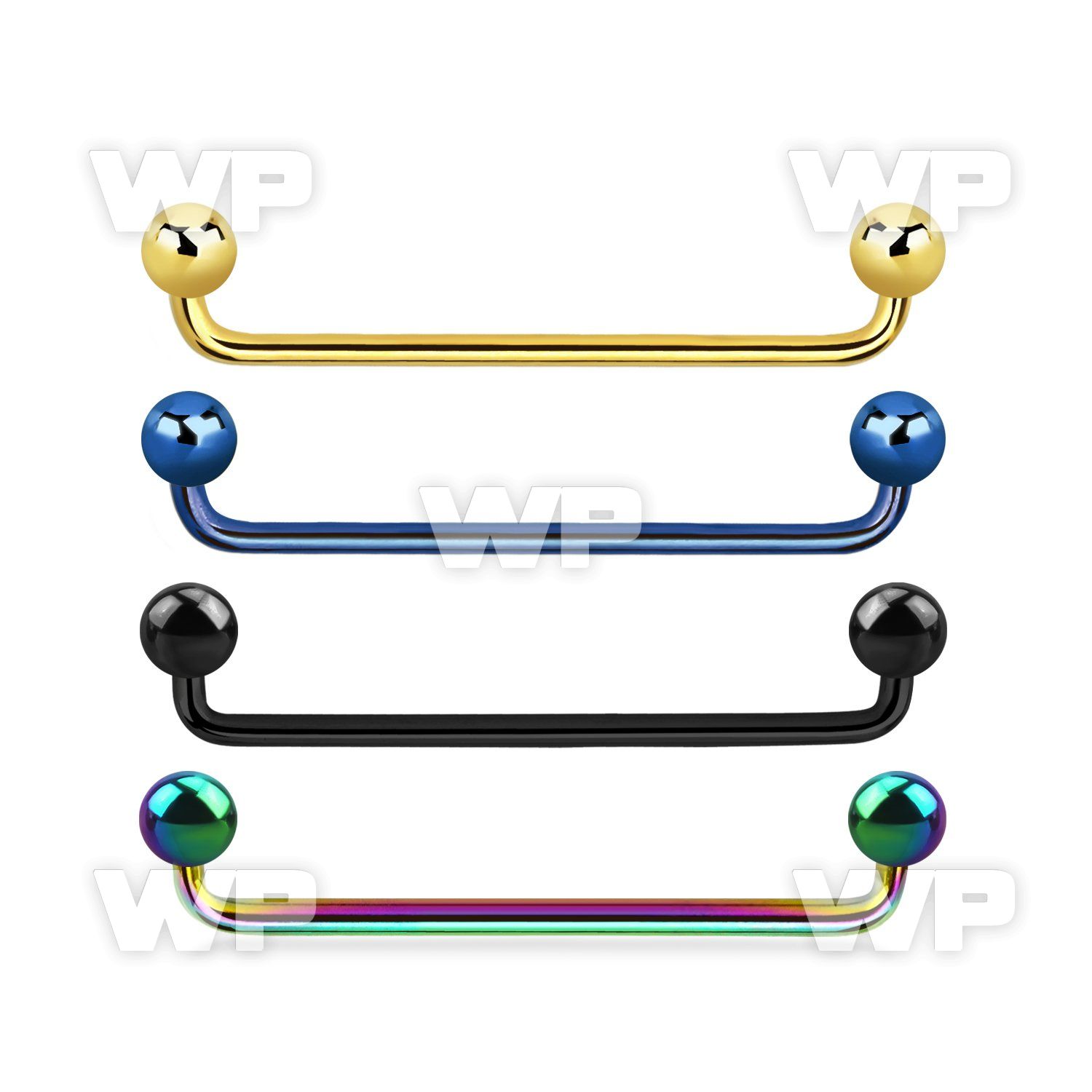 3h4r7 ion plated 316l steel surface barbell 1 6mm 90 degree surface piercing