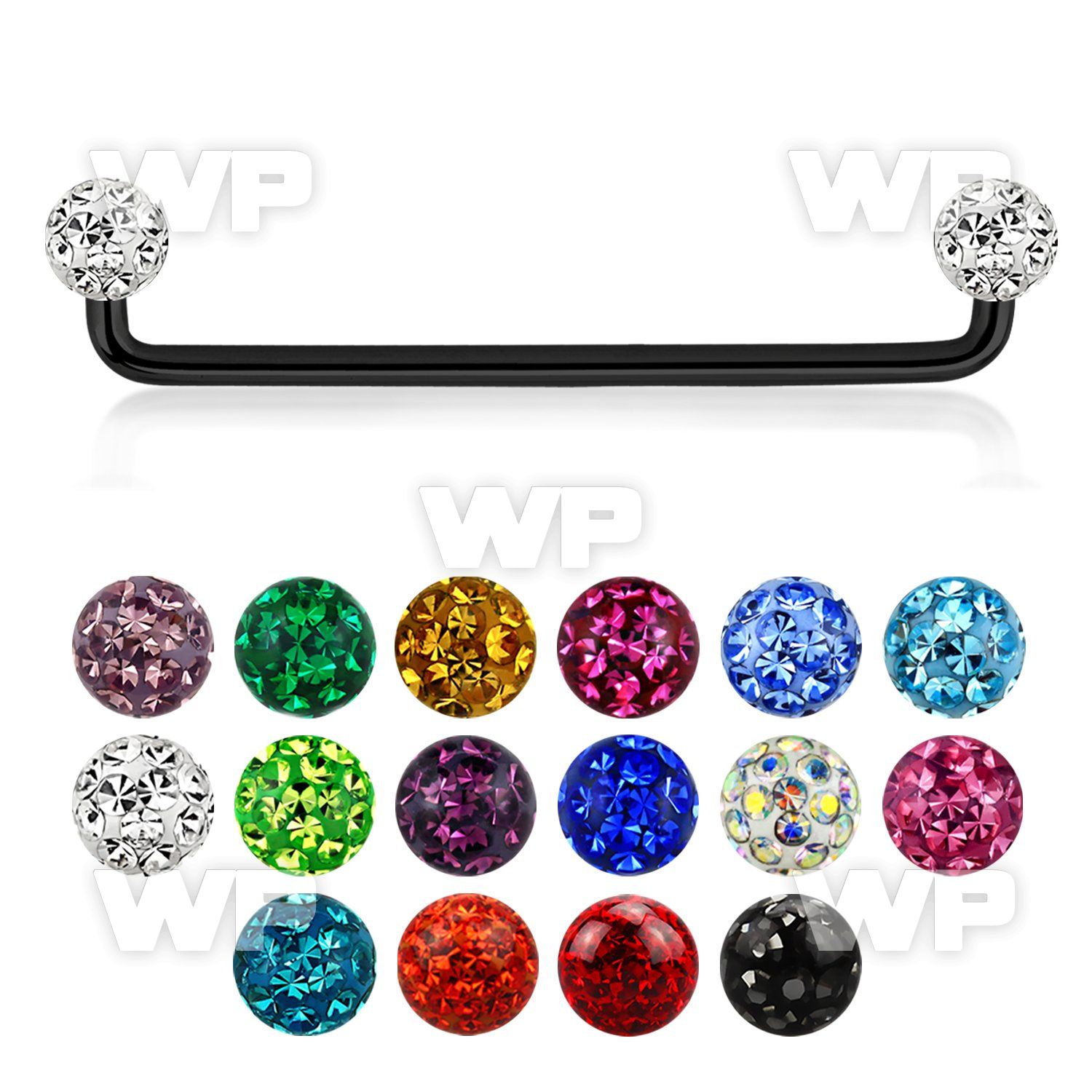 3h4rds black ion plated 316l steel surface barbell 1 6mm 90 deg surface piercing