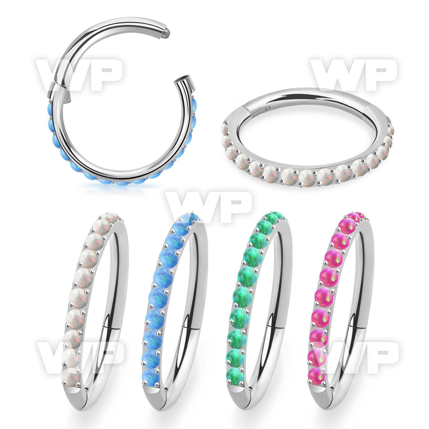 3i3xep5m steel hinged segment clicker 16g outward opal cnc