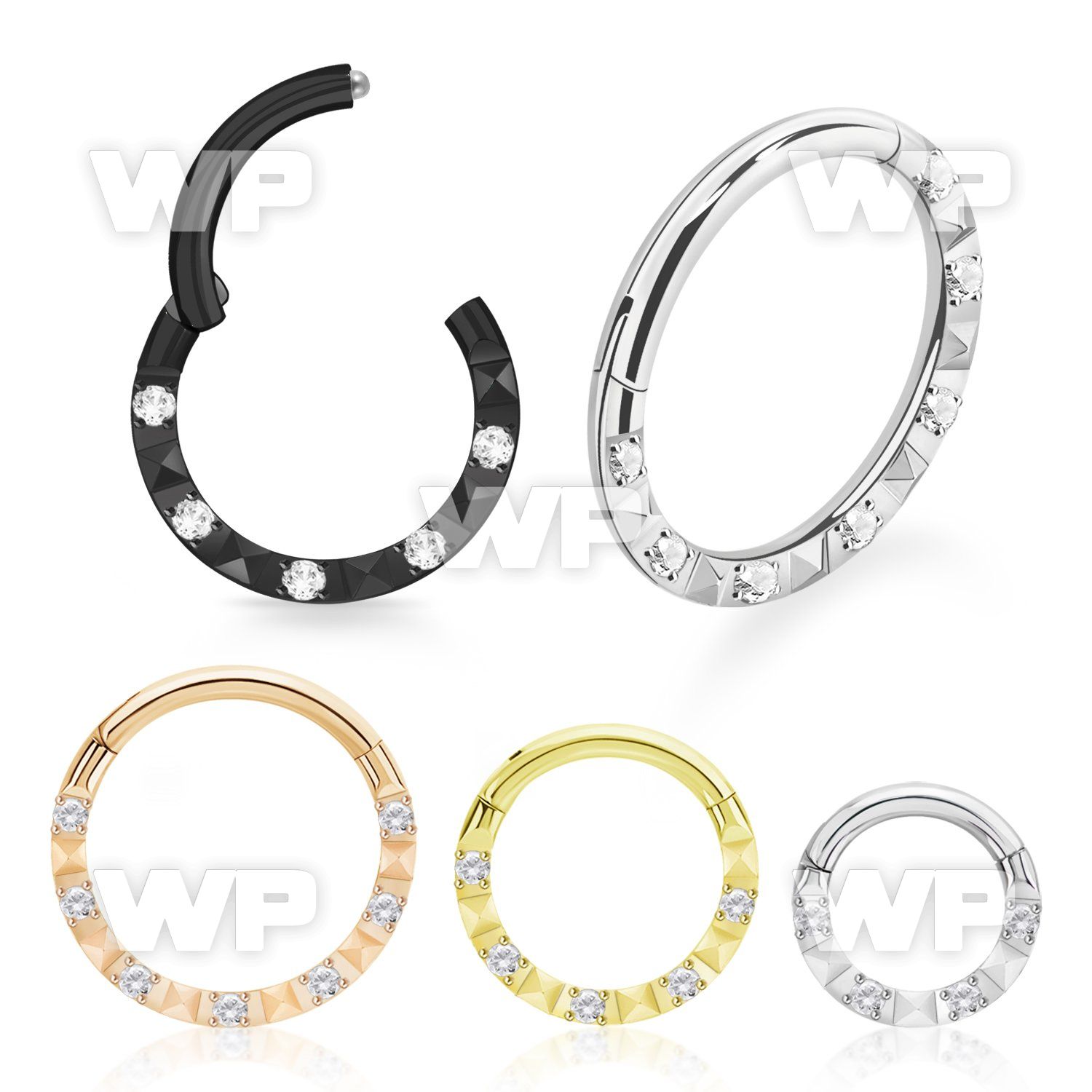 3i3xks pvd steel hinged segment clicker 16g diamond pattern