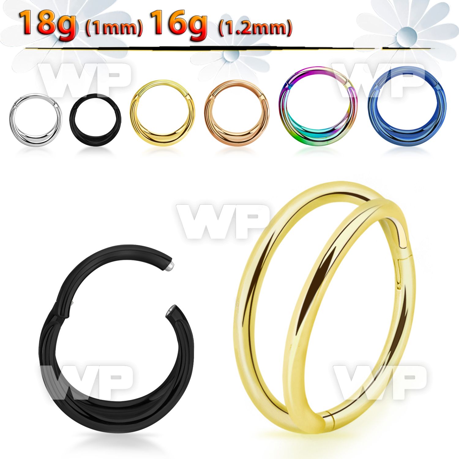 3i3xzk steel hinged segment clicke 16gr double rings