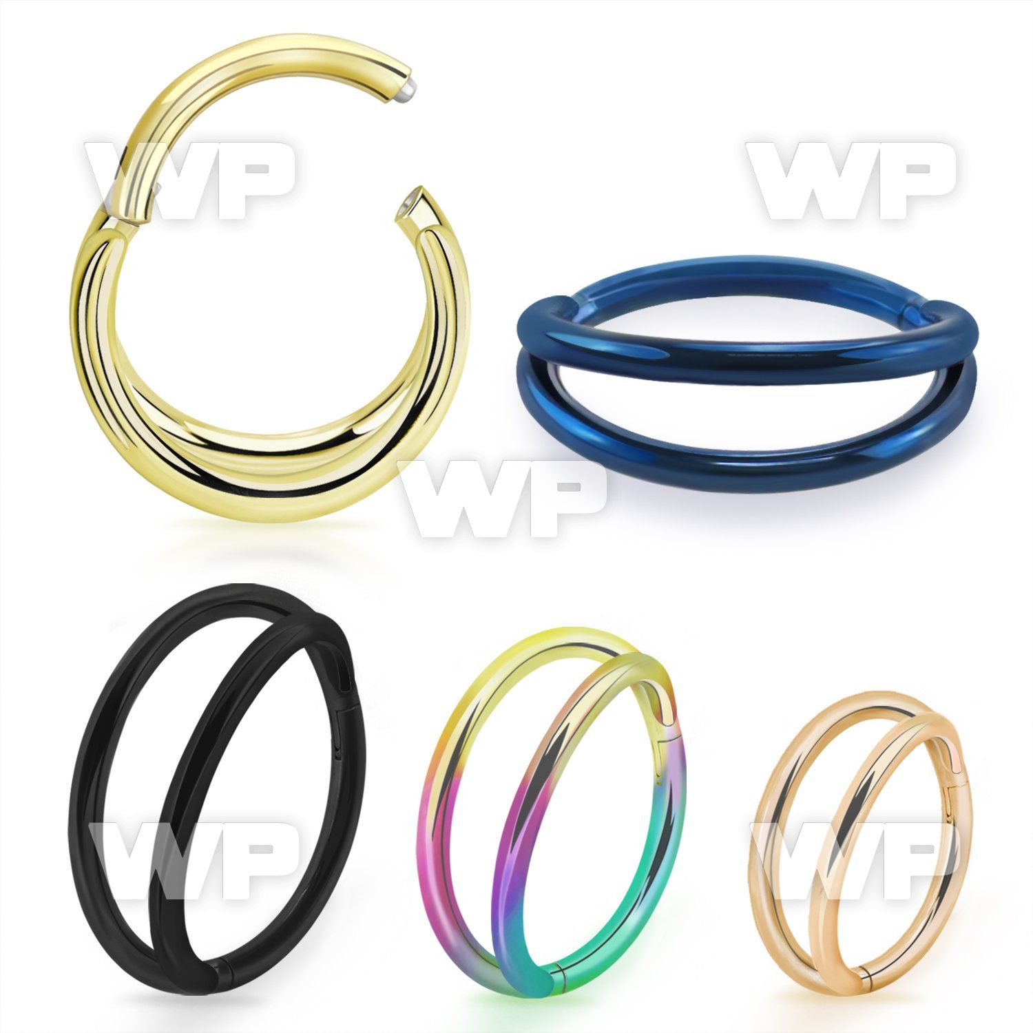 3i3xzkr pvd finish steel hinged segment clicker 16g double