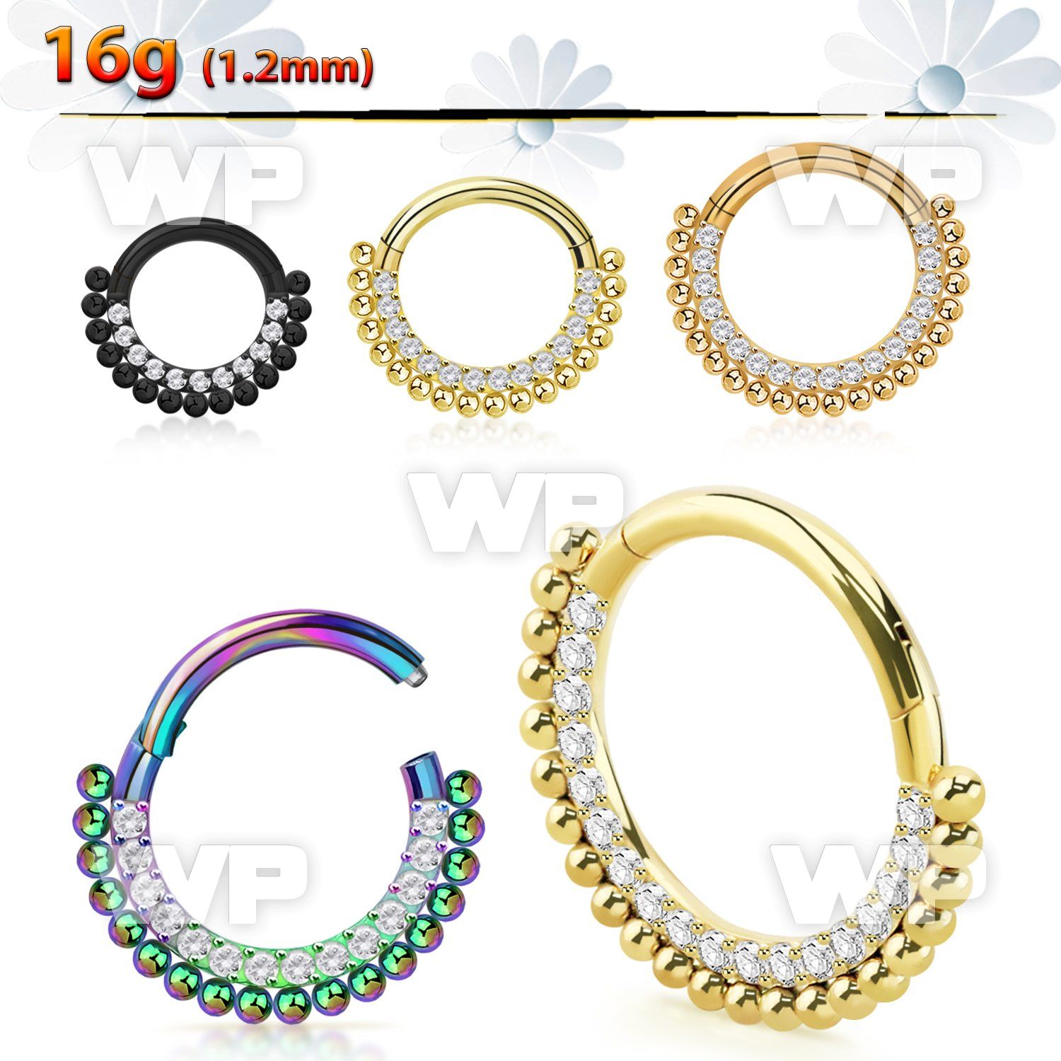 3ir3xet ion plated steel hinged segment clicker cz