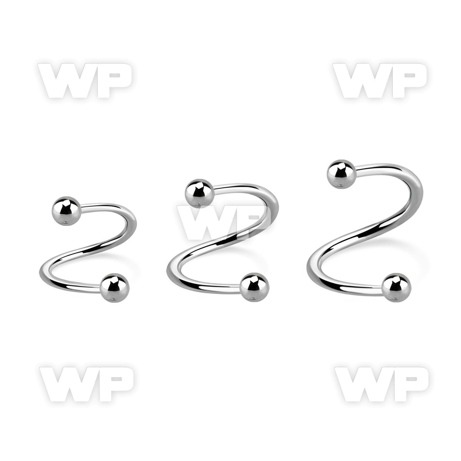 3mw4 surgical steel eyebrow spiral 1 2mm 3mm ball eyebrow piercing