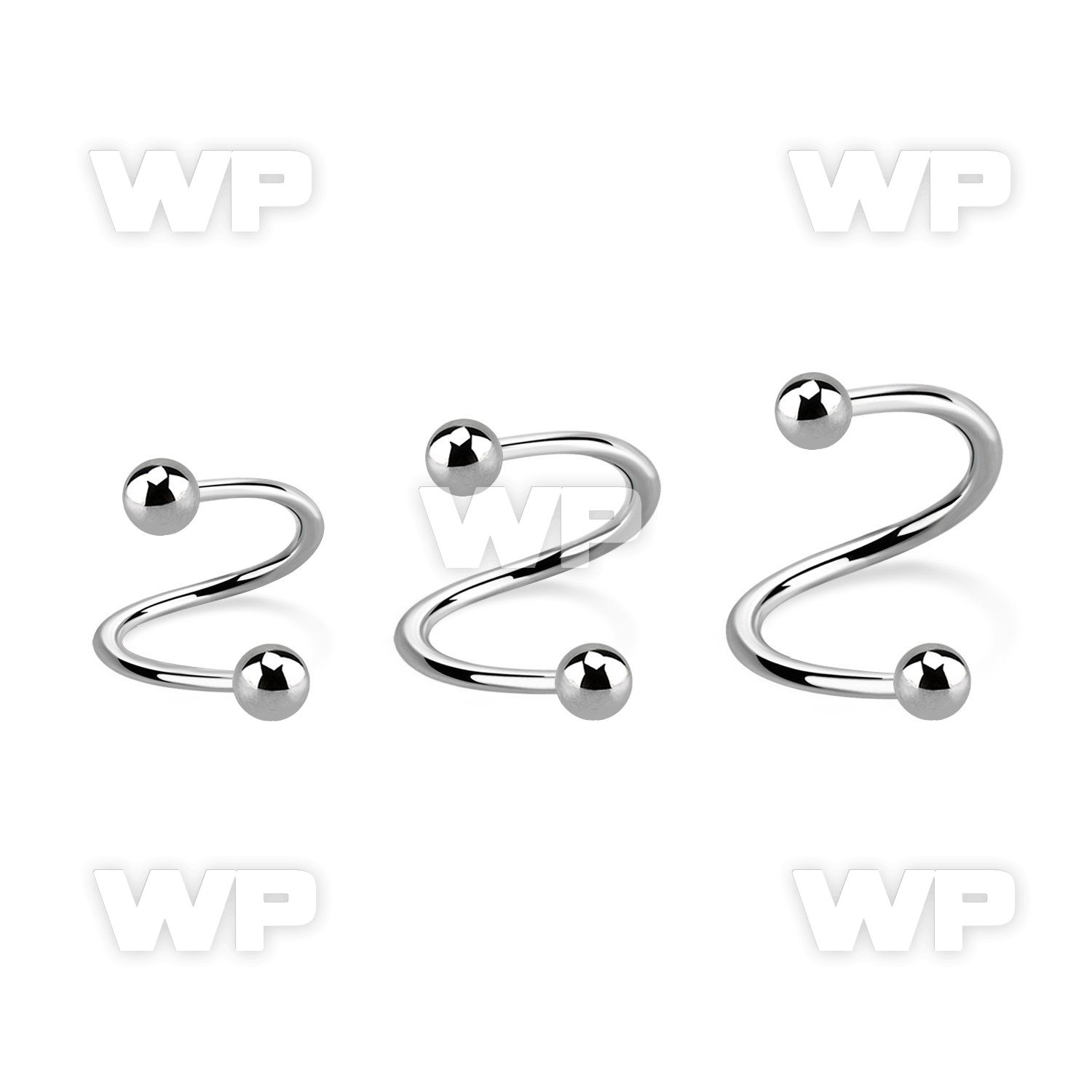 3mw4ks surgical steel eyebrow spiral 1 2mm 2 5mm ball eyebrow piercing