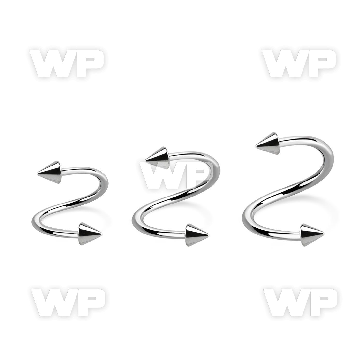 3mw6uks surgical steel eyebrow spiral 1 2mm 2 5mm cones eyebrow piercing