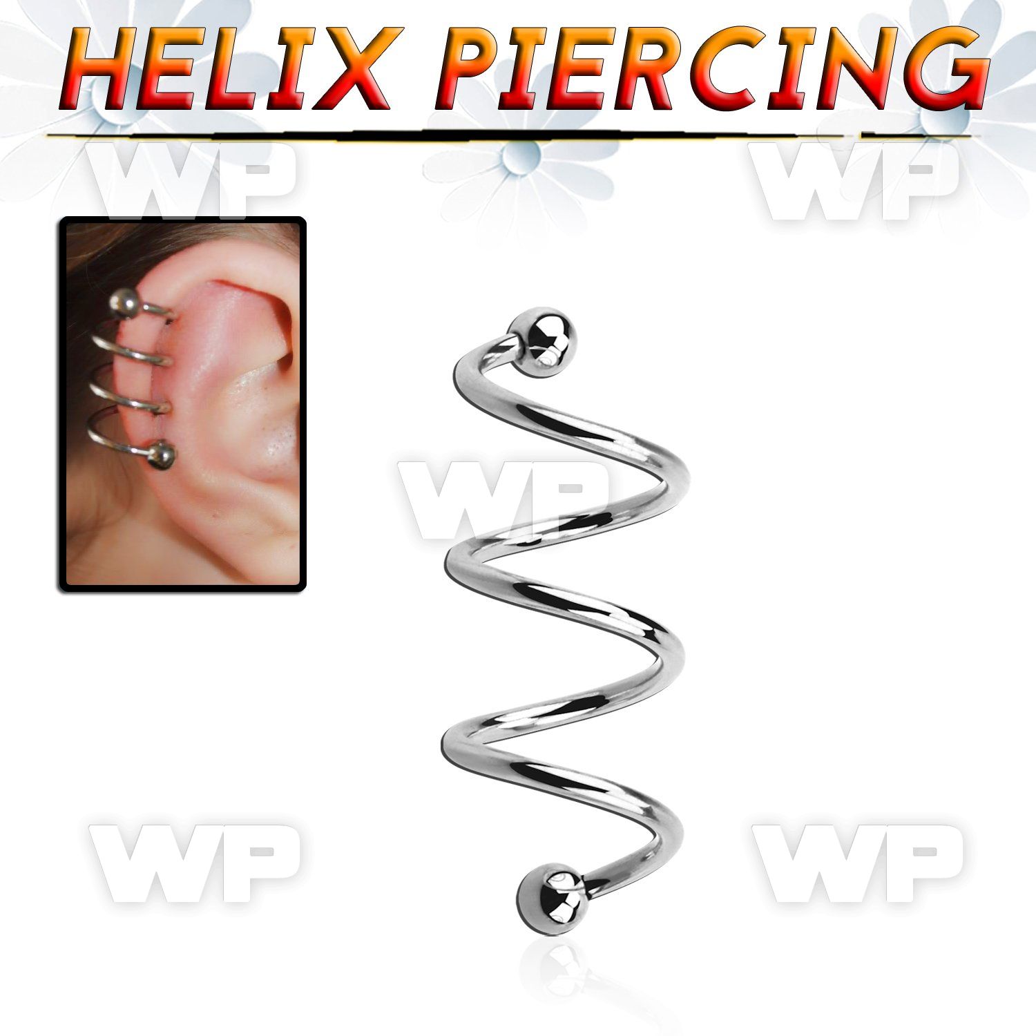 3mxw4 triple surgical steel helix spiral piercing 1 2mm 3mm helix piercing