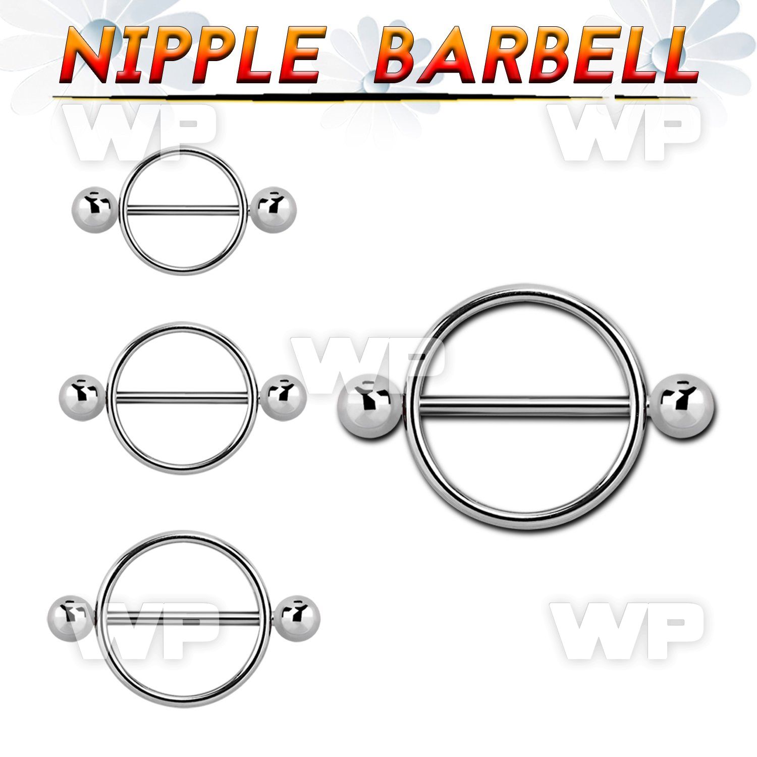 3umw surgical steel round nipple shield 1 6mm bar 5mm ball nipple piercing